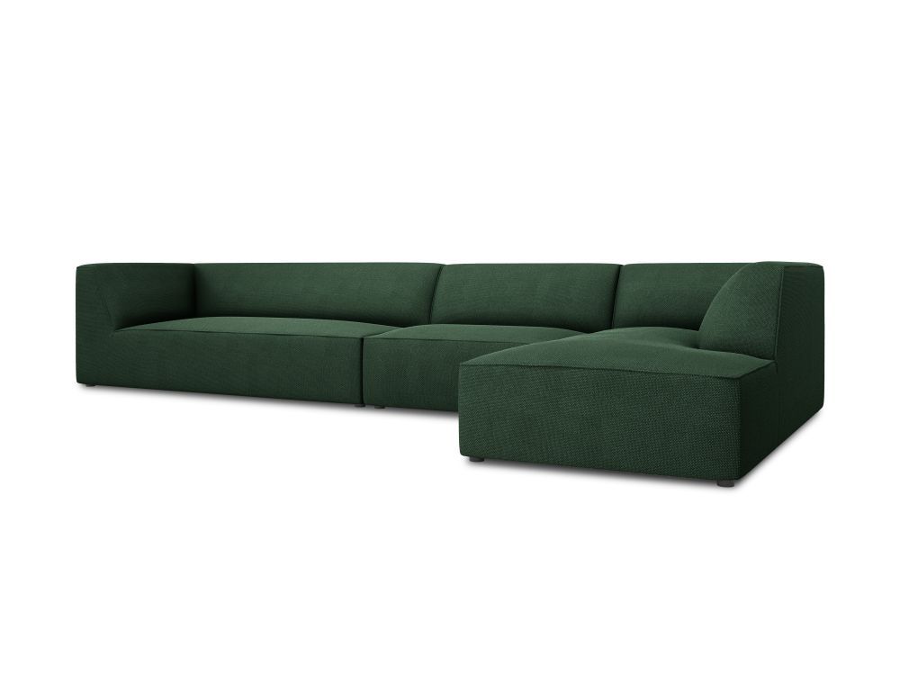 Cosmopolitan Design Ecksofa Siena 5-Sitzer Strukturierter Stoff Ottawa Grün Rechts