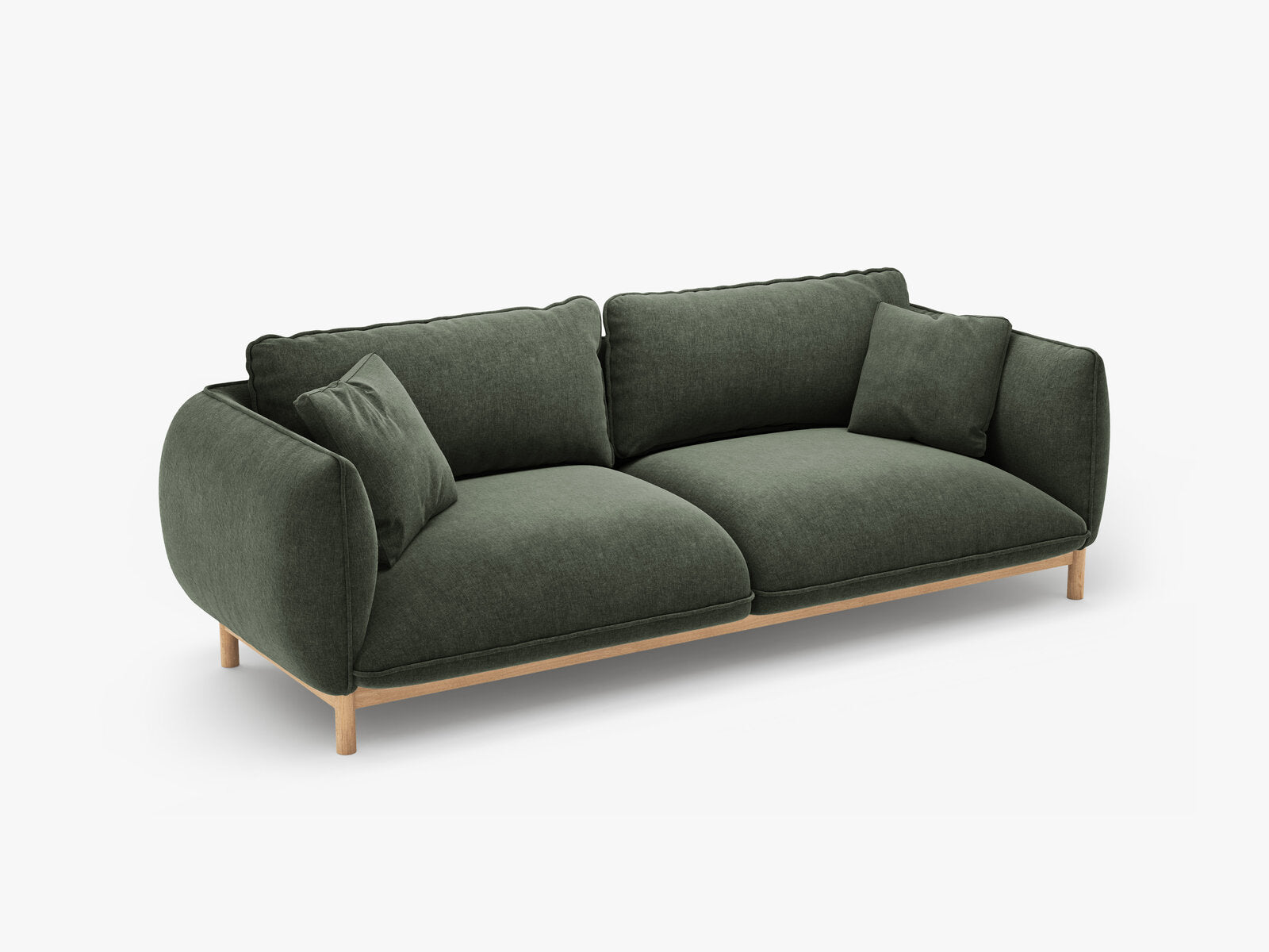 Micadoni Ada Sofa 3-Sitzer Strukturierter Stoff Wind Moosgrün