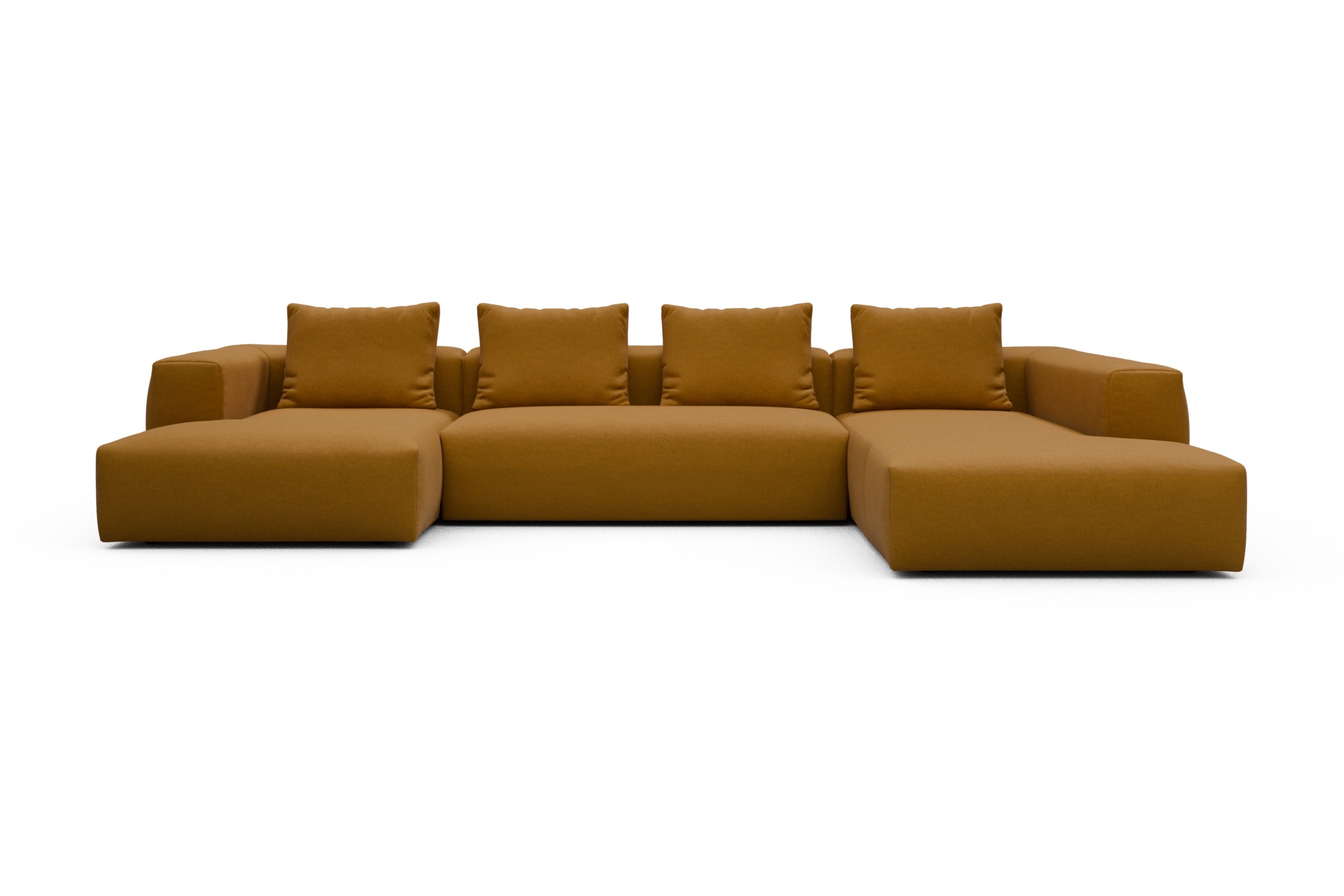 Skandi Home Wohnlandschaft Fred Relax-Ecke rechts mit 2-Sitzer und Chaiselongue links Satya-Ocre moebelfaktor