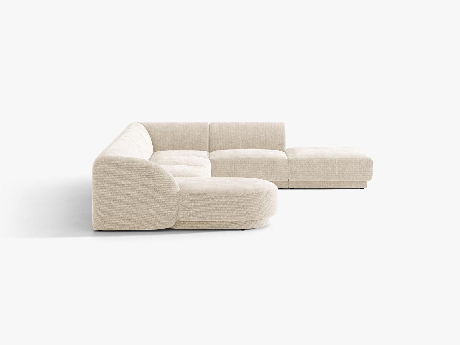 Micadoni Panorama-Ecksofa Miley 6-Sitzer Rechts Chenille Eden Elfenbein