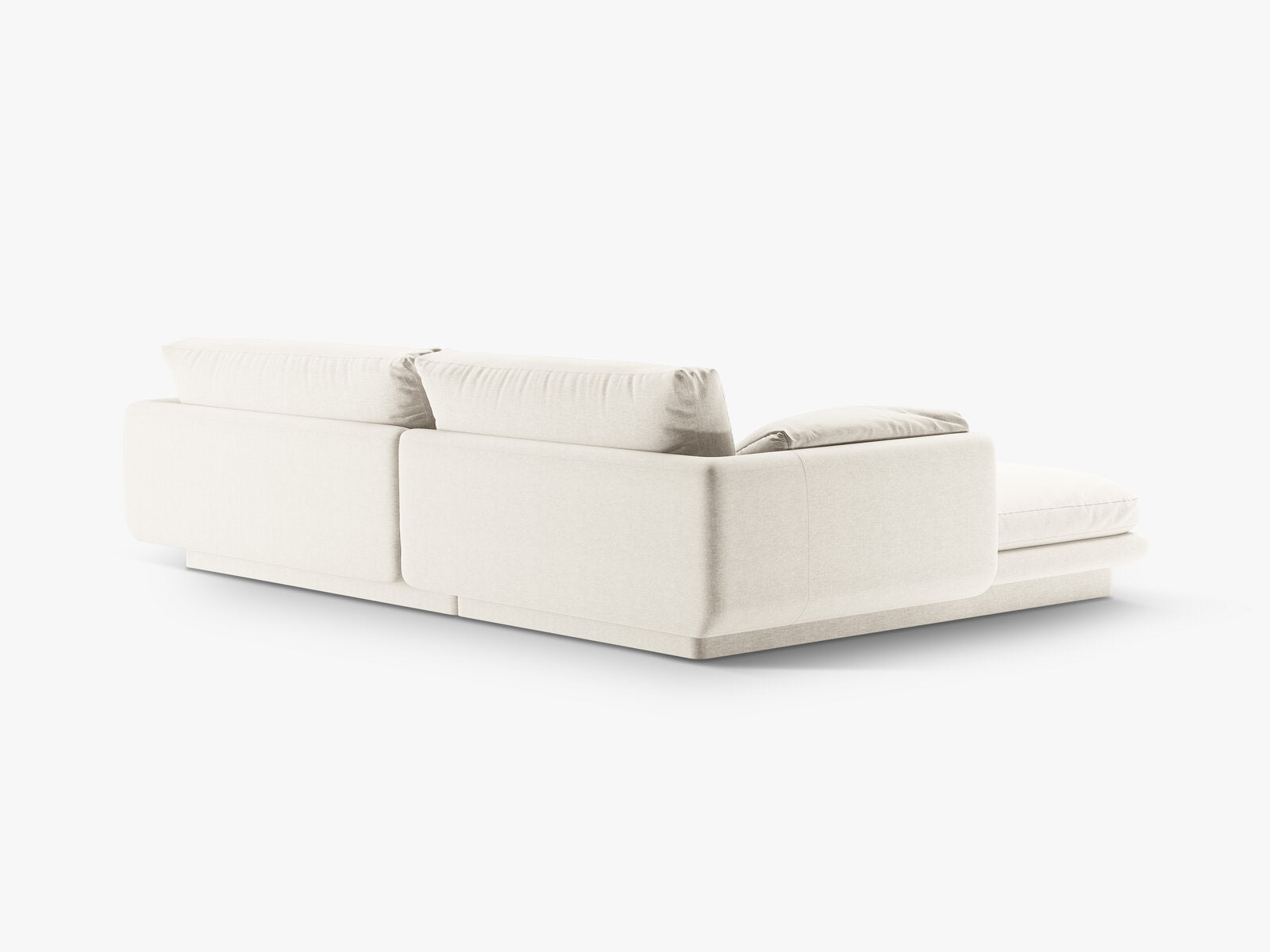 Micadoni Ecksofa Torino 4-Sitzer Rechts Strukturierter Stoff Elfenbein