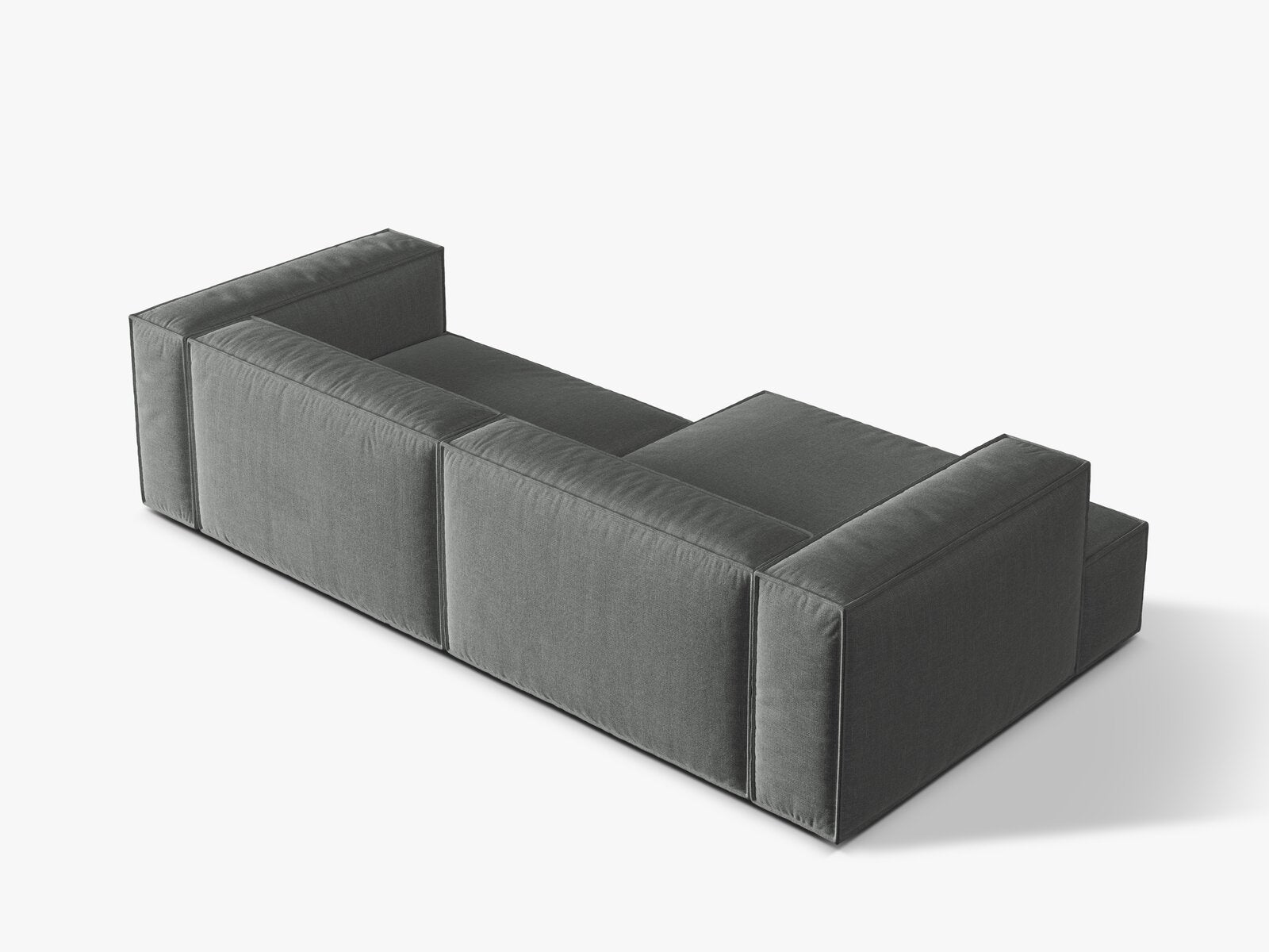 Micadoni Ecksofa Nuria 4-Sitzer Links Strukturierter Stoff Grau