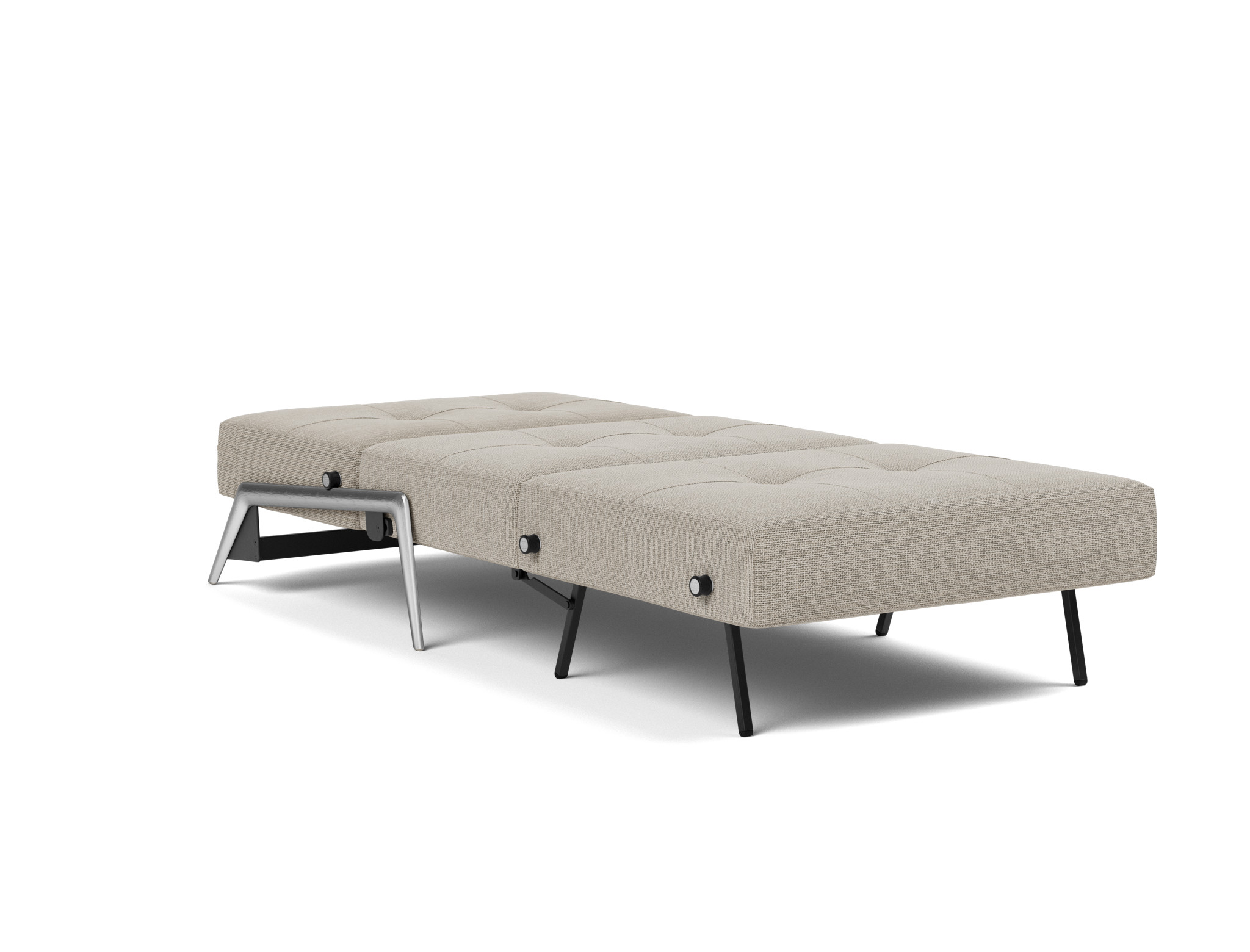 Schlafsessel Cubed 90 Strukturierter Stoff Kenya 579-Gravel Beine Aluminium
