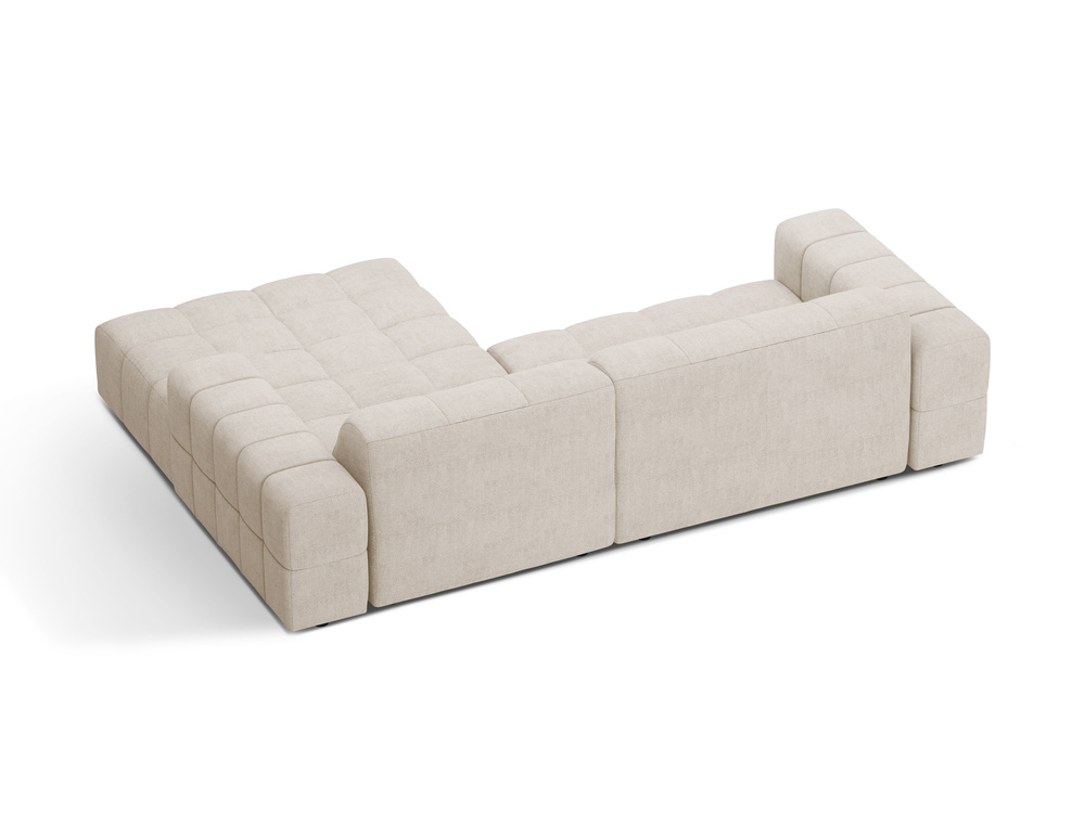 Cosmopolitan Design Ecksofa Chicago 3-Sitzer Chenille Eden Helles Beige Rechts