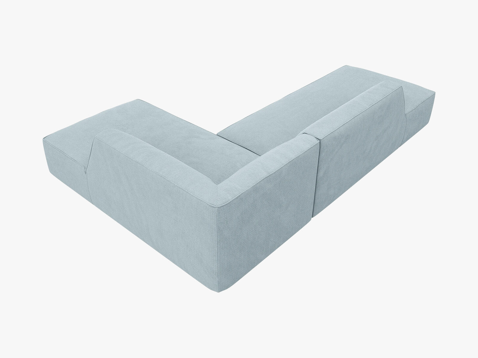 Micadoni Ecksofa Ruby 4-Sitzer Rechts Kord Scala Hellblau