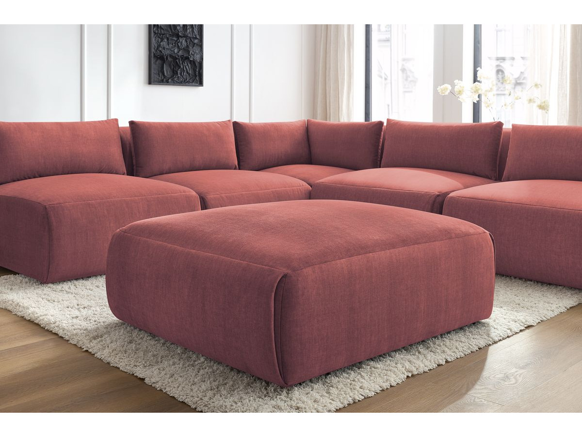 Bobochic Jeanne Ecksofa mit Pouf Samt Orange