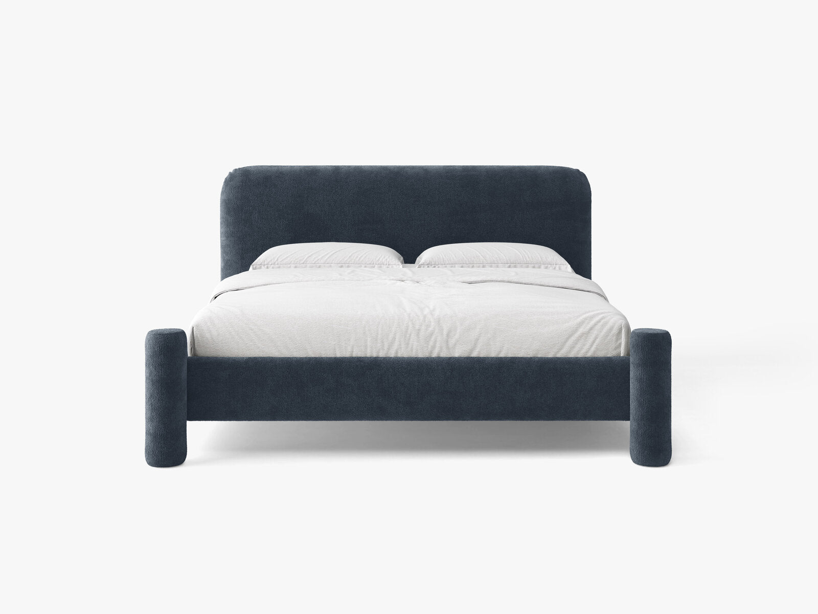 Micadoni Vera Bett mit Kopfteil Chenille Perfect Harmony Dunkelblau 140x200