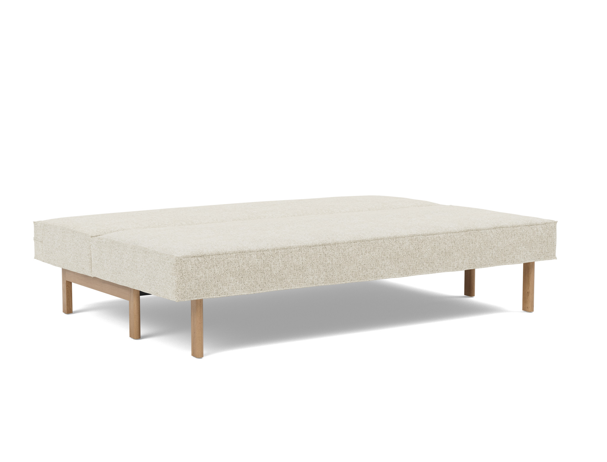 Schlafsofa Sly Strukturierter Stoff Taura 357-Off-White Beine Eiche