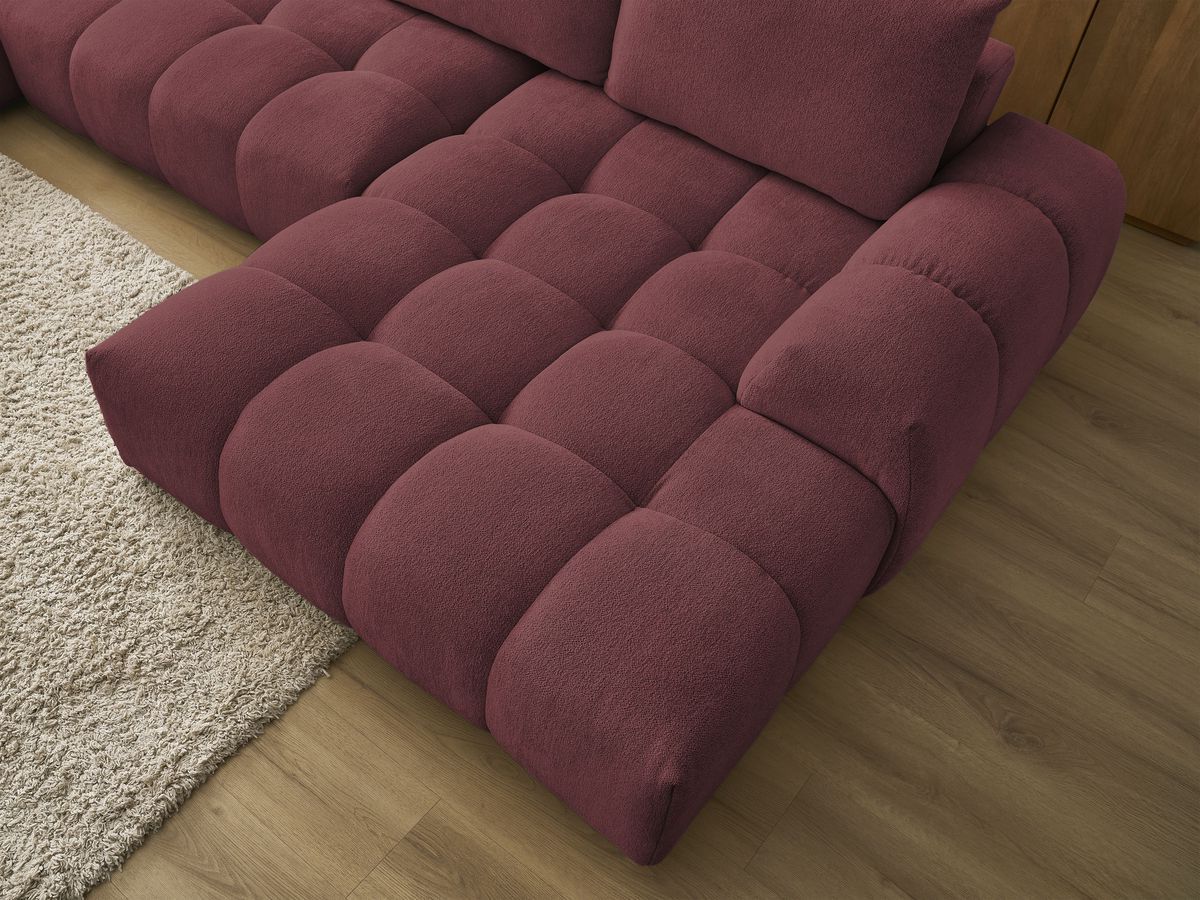 Bobochic Everest Wohnlandschaft, 6 Kissen Melange-Stoff Rot Ecke rechts