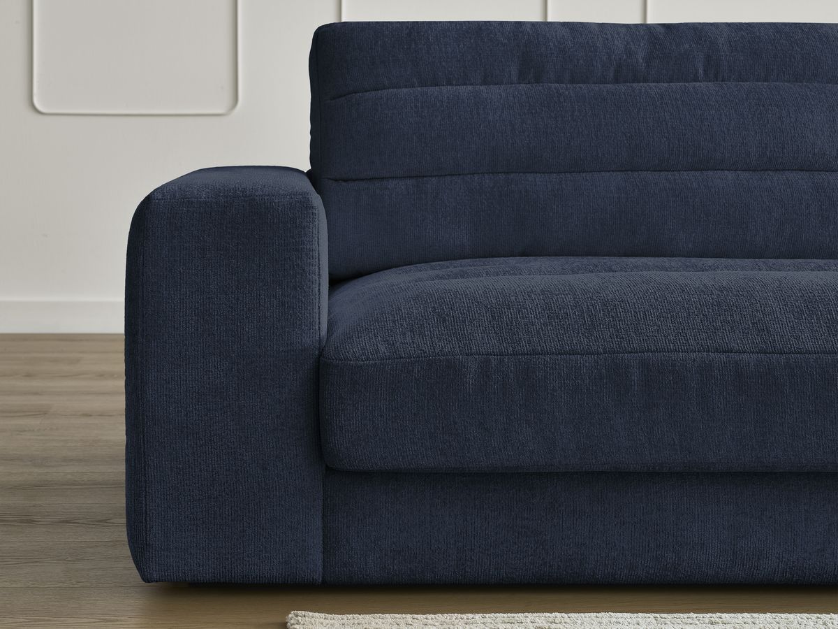 Bobochic Sierra Sofa 3-Sitzer Strukturstoff Dunkelblau