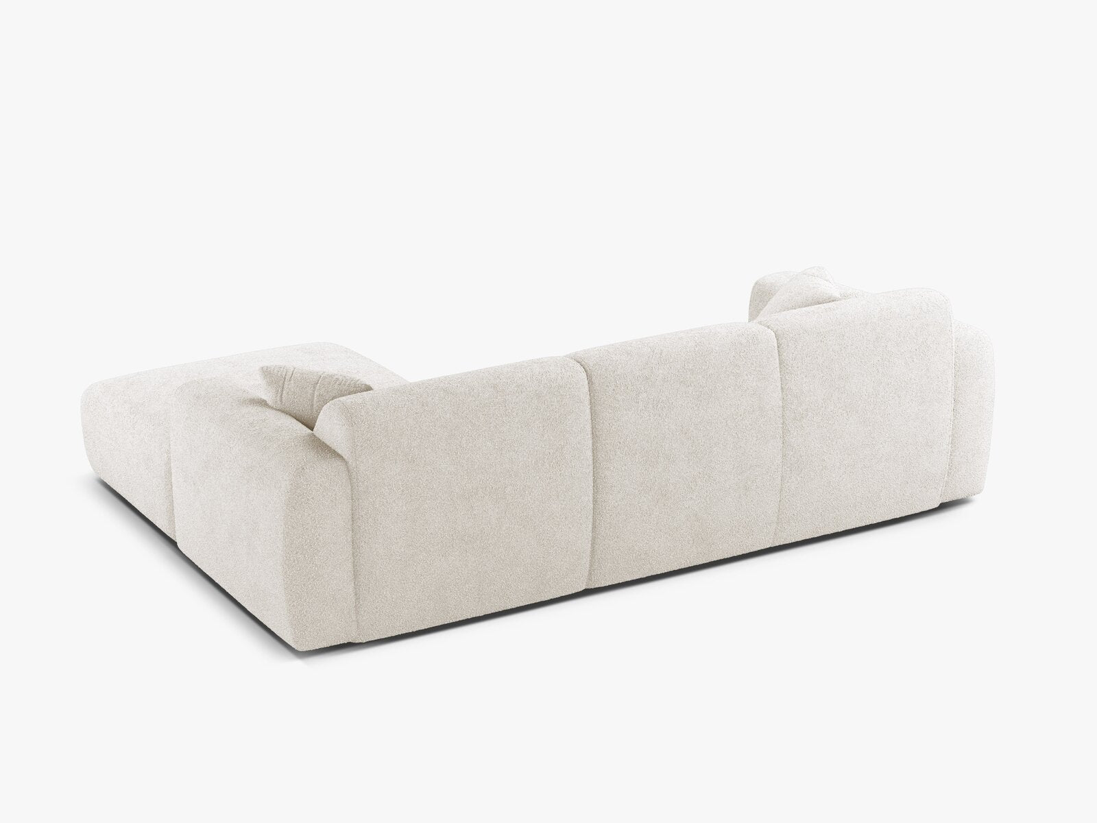 Micadoni Ecksofa Molino 4-Sitzer Rechts Boucle Baloo Weiß