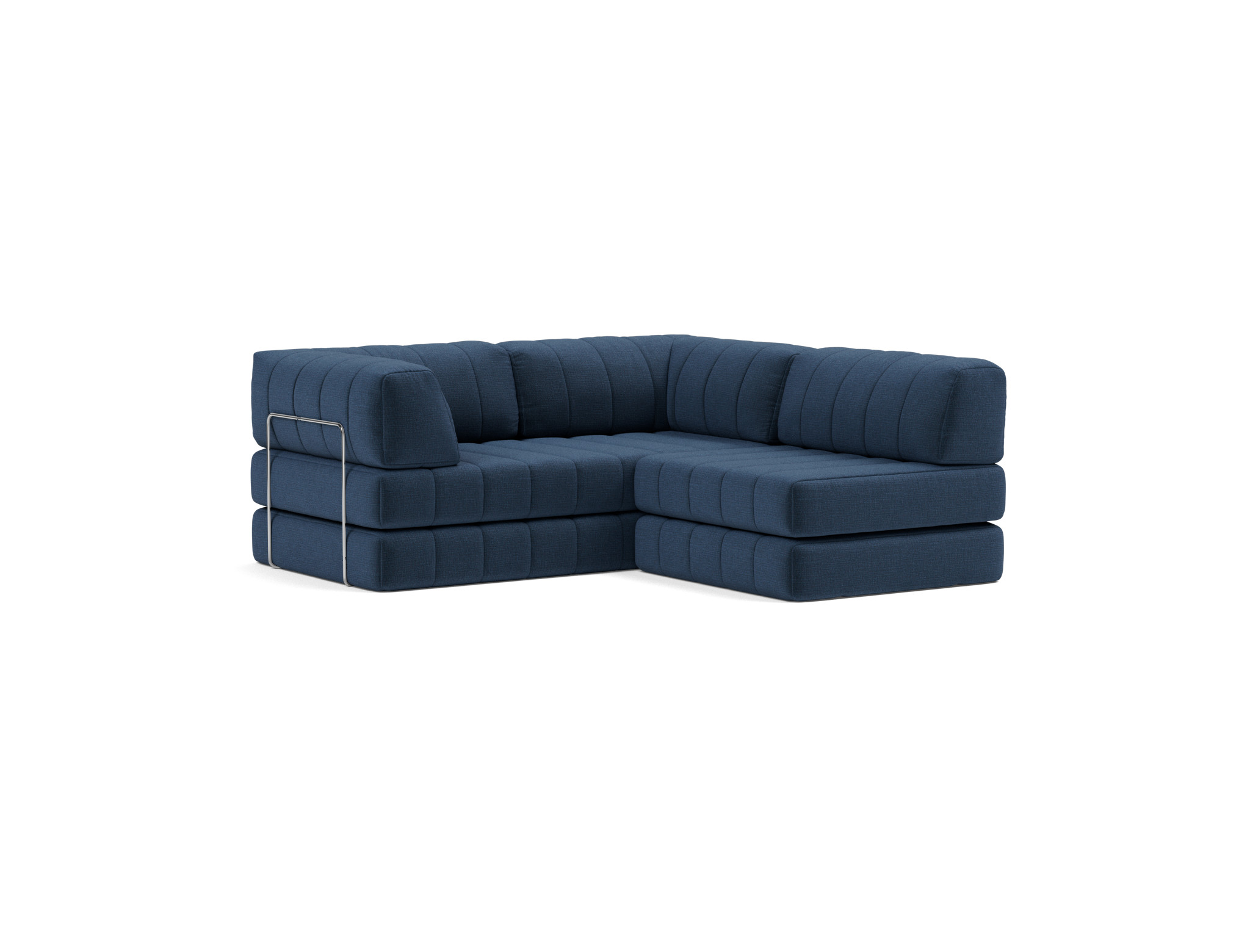 Schlafsofa CozyPad Grand mit Armlehnen Chenille Esina 414-Indigo-Blue