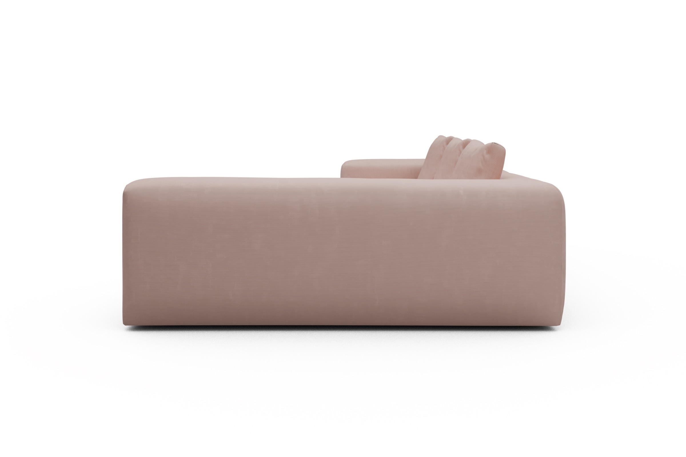 Ecksofa Fred 2x 2,5-Sitzer rechts offen Cordufine-Blush