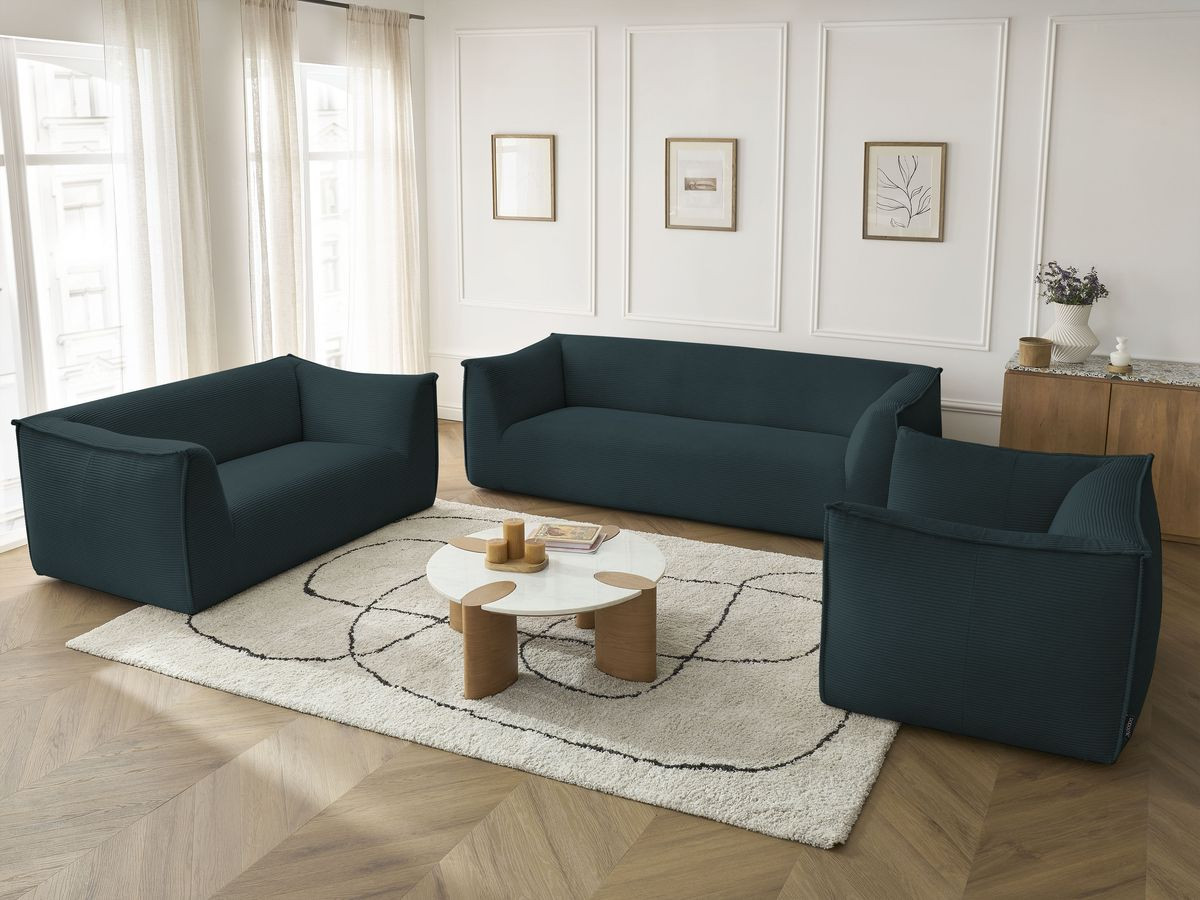 Bobochic Giorgia Sofa 5-Sitzer 534 × 100 cm Cordsamt Dunkelblau