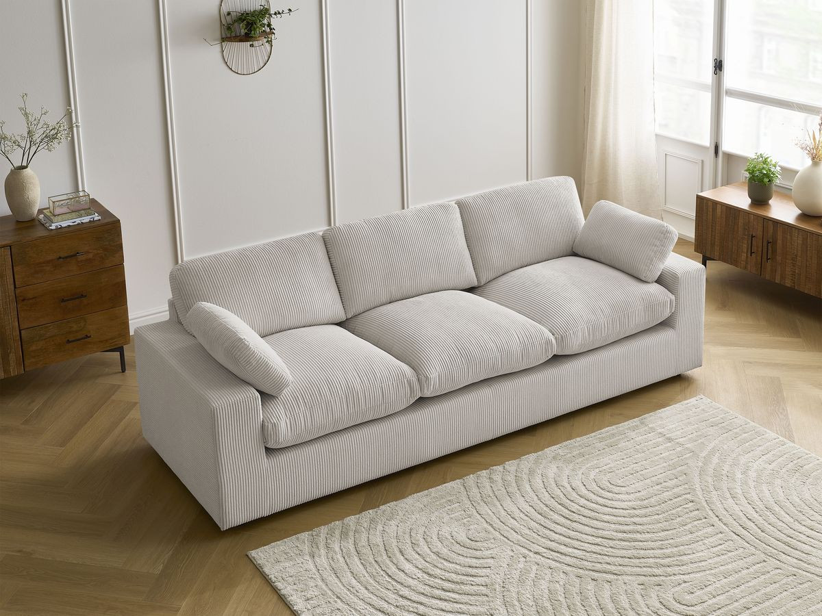 Bobochic Belair Sofa 3-Sitzer 250 × 93 cm Cordsamt Beige