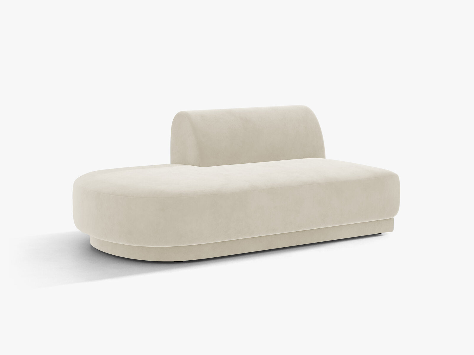 Micadoni 2-Sitzer Sitzmodul offen Miley Links Samt Bluvel Helles Beige