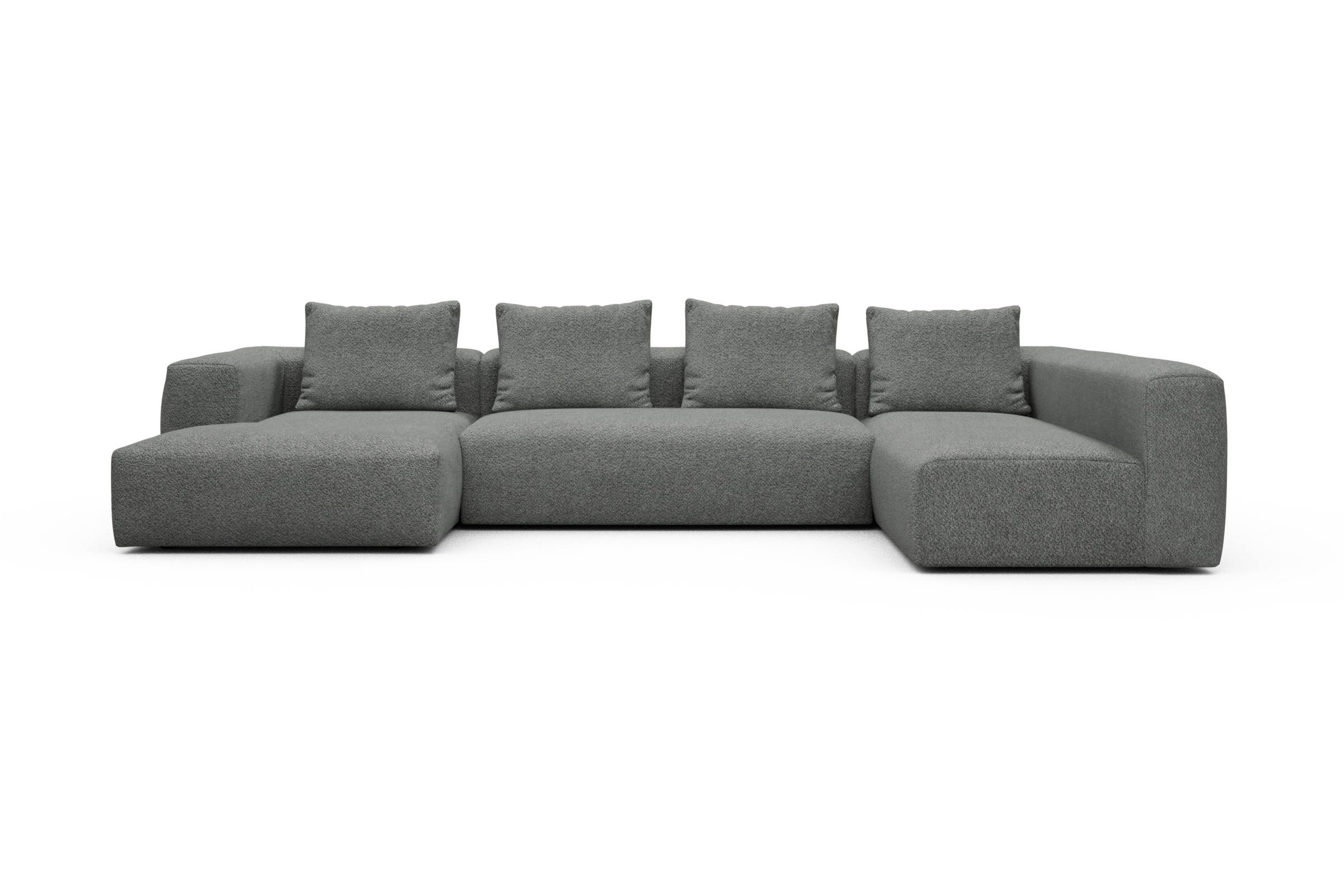Skandi Home Wohnlandschaft Fred Chaiselongue links mit 2-Sitzer und lange Armlehne rechts Vanora-Warm-Grey moebelfaktor