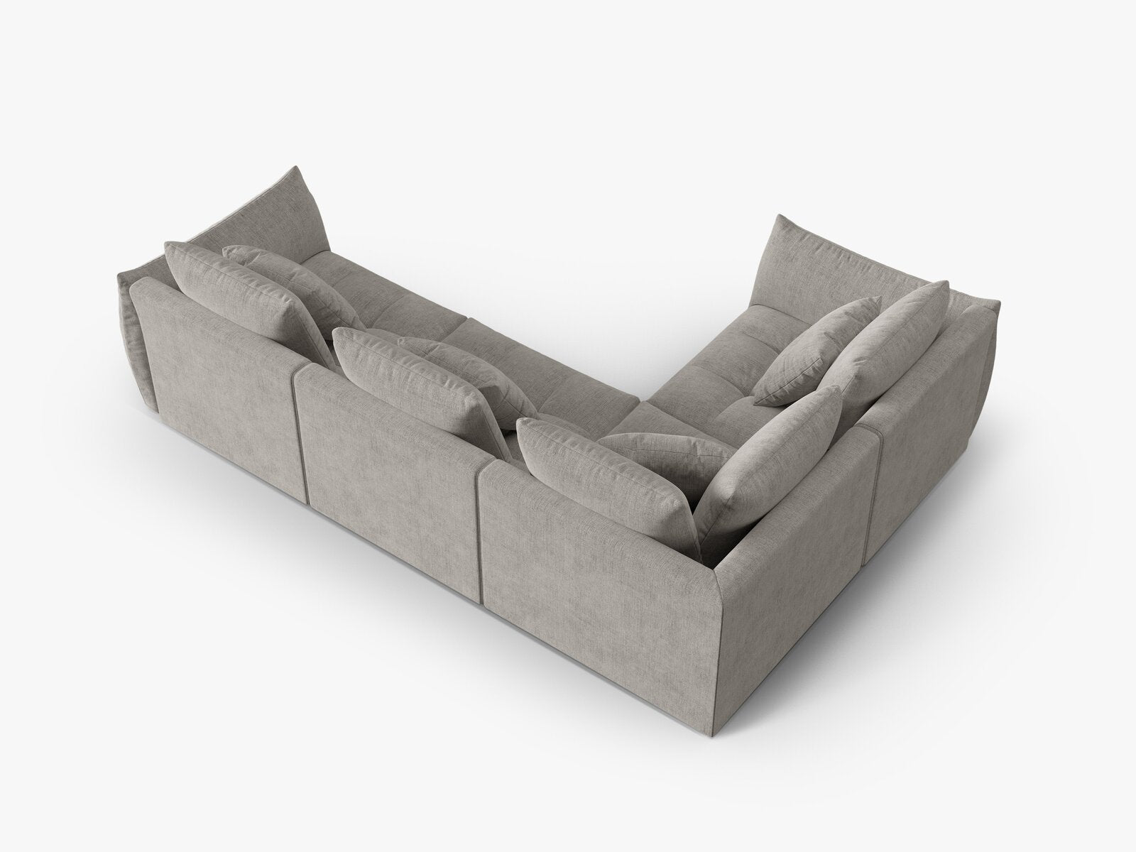 Micadoni Ecksofa Bloom 4-Sitzer Strukturierter Stoff Wind Hellgrau Links