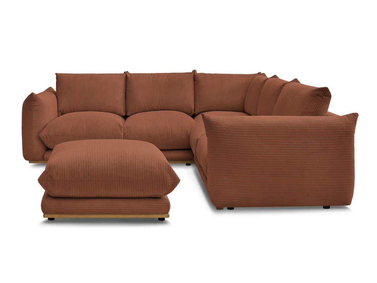 Bobochic Ernest Ecksofa mit Pouf Cordsamt Orange