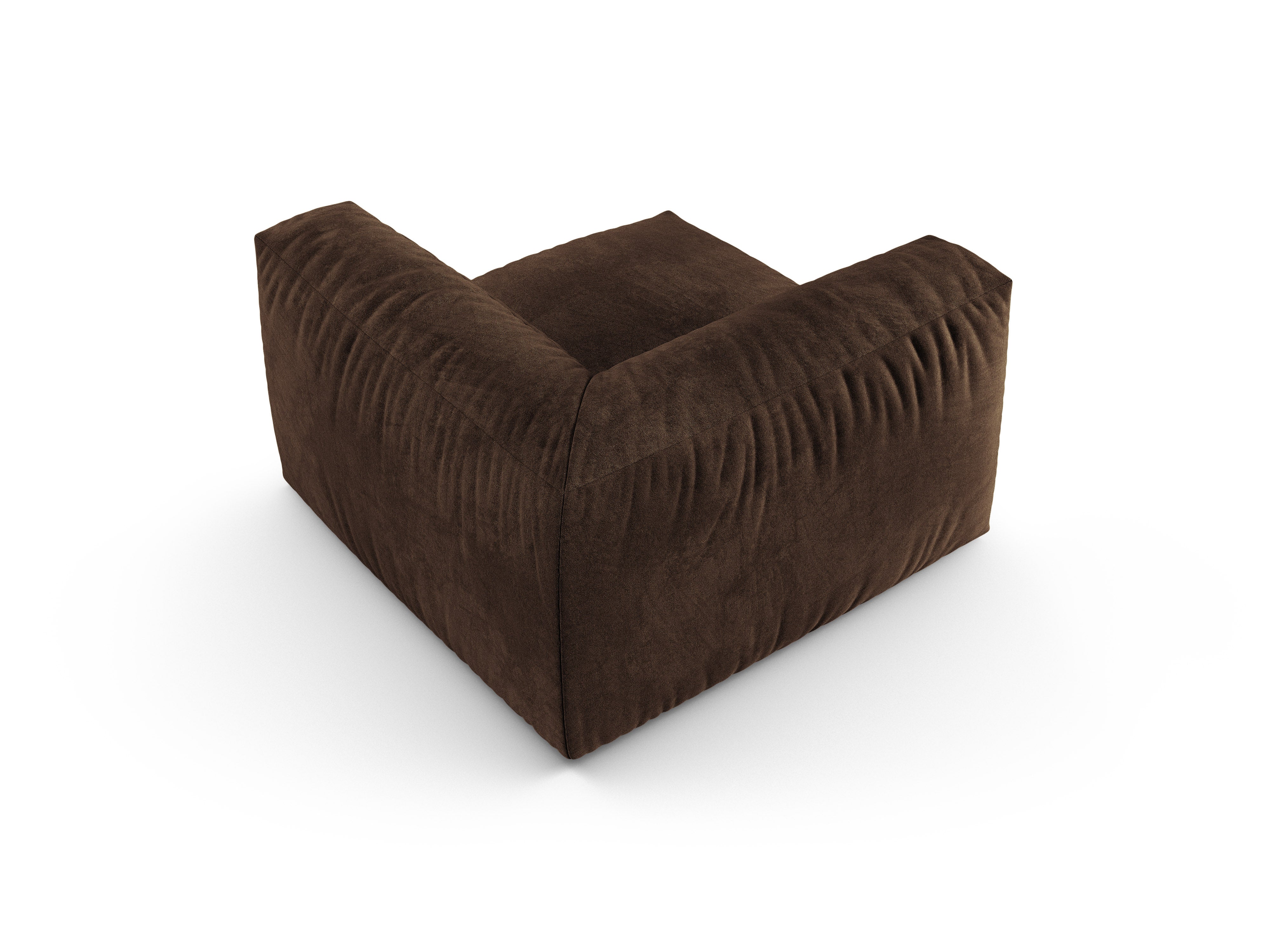 Micadoni symmetrisches Eckmodul Martina 1-Sitzer 90cm Sitztiefe Samt Vogue Schokolade