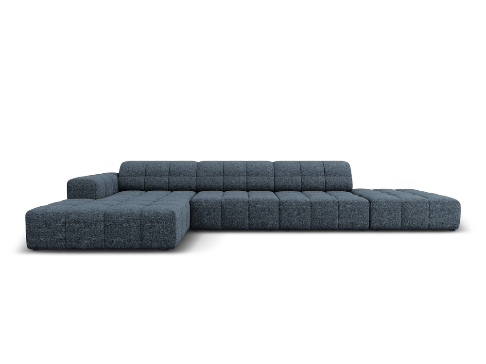Cosmopolitan Design Ecksofa Chicago 5-Sitzer offen Chenille Haga Königsblau Links