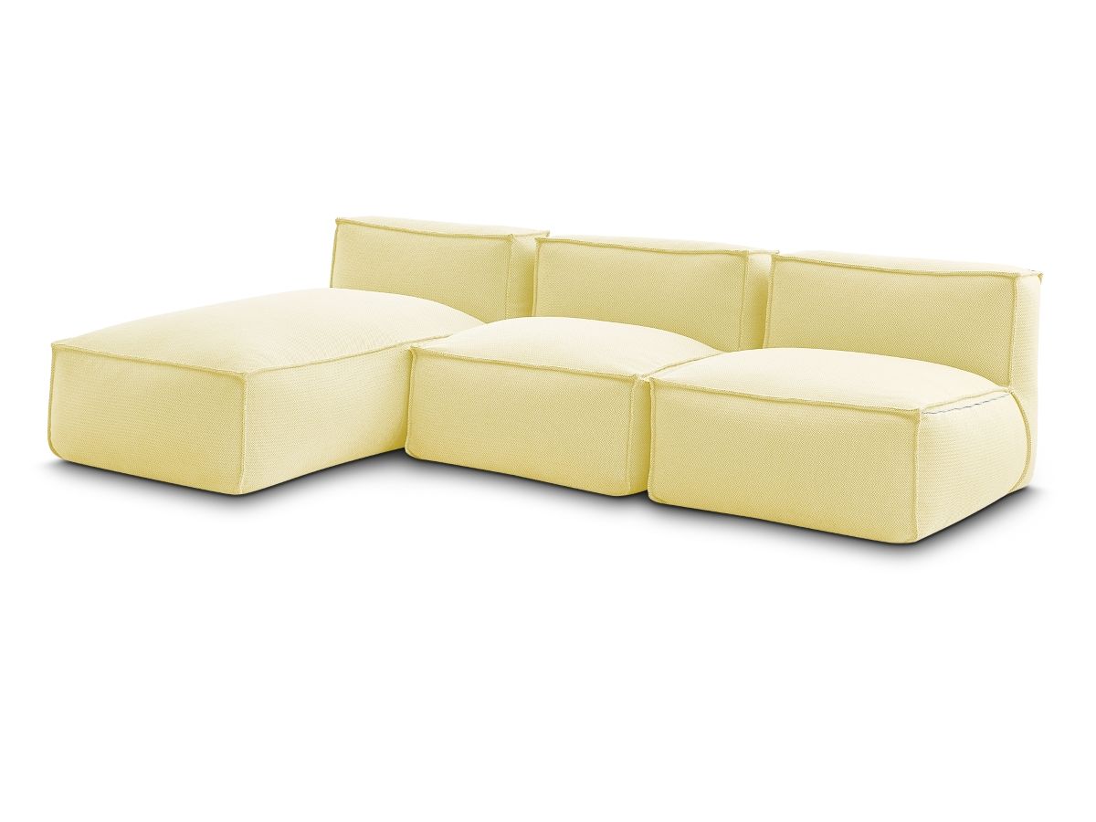 Bobochic Biarritz Gartensofa 3-Sitzer Melange-Stoff Gelb