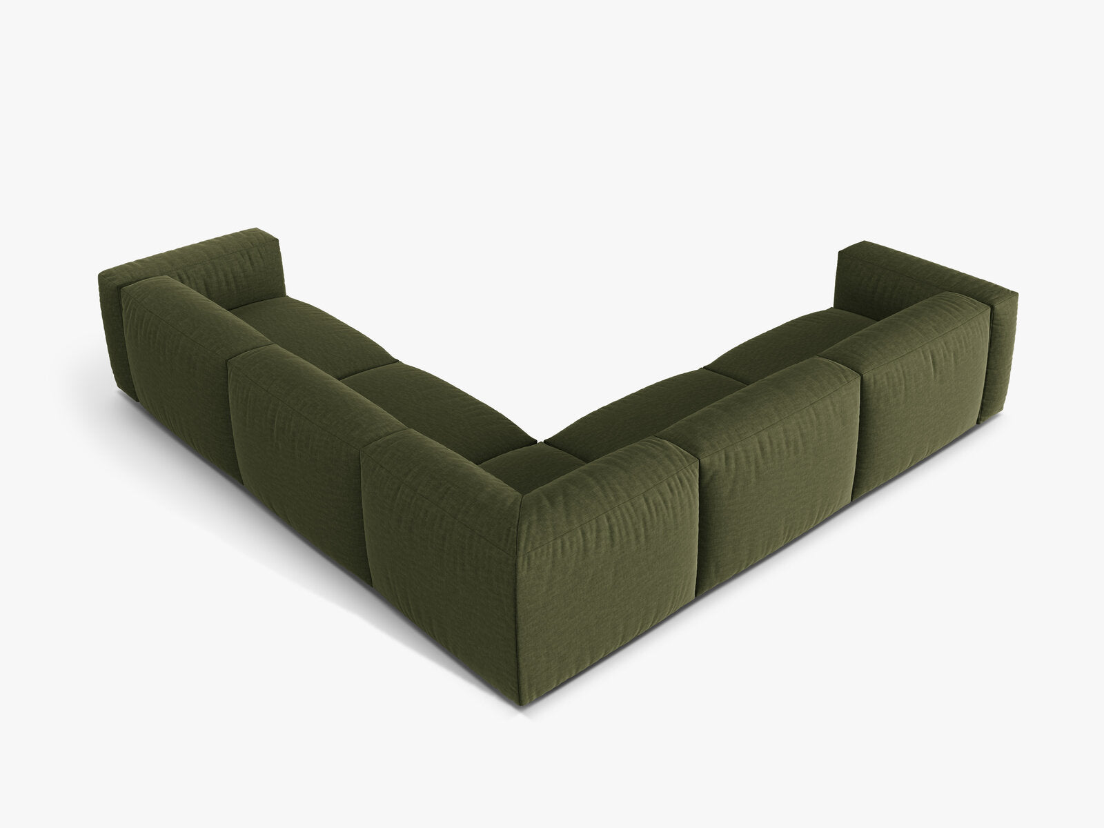 Micadoni modulares symmetrisches Ecksofa XL Martina 5-Sitzer Strukturierter Stoff Boston Grün
