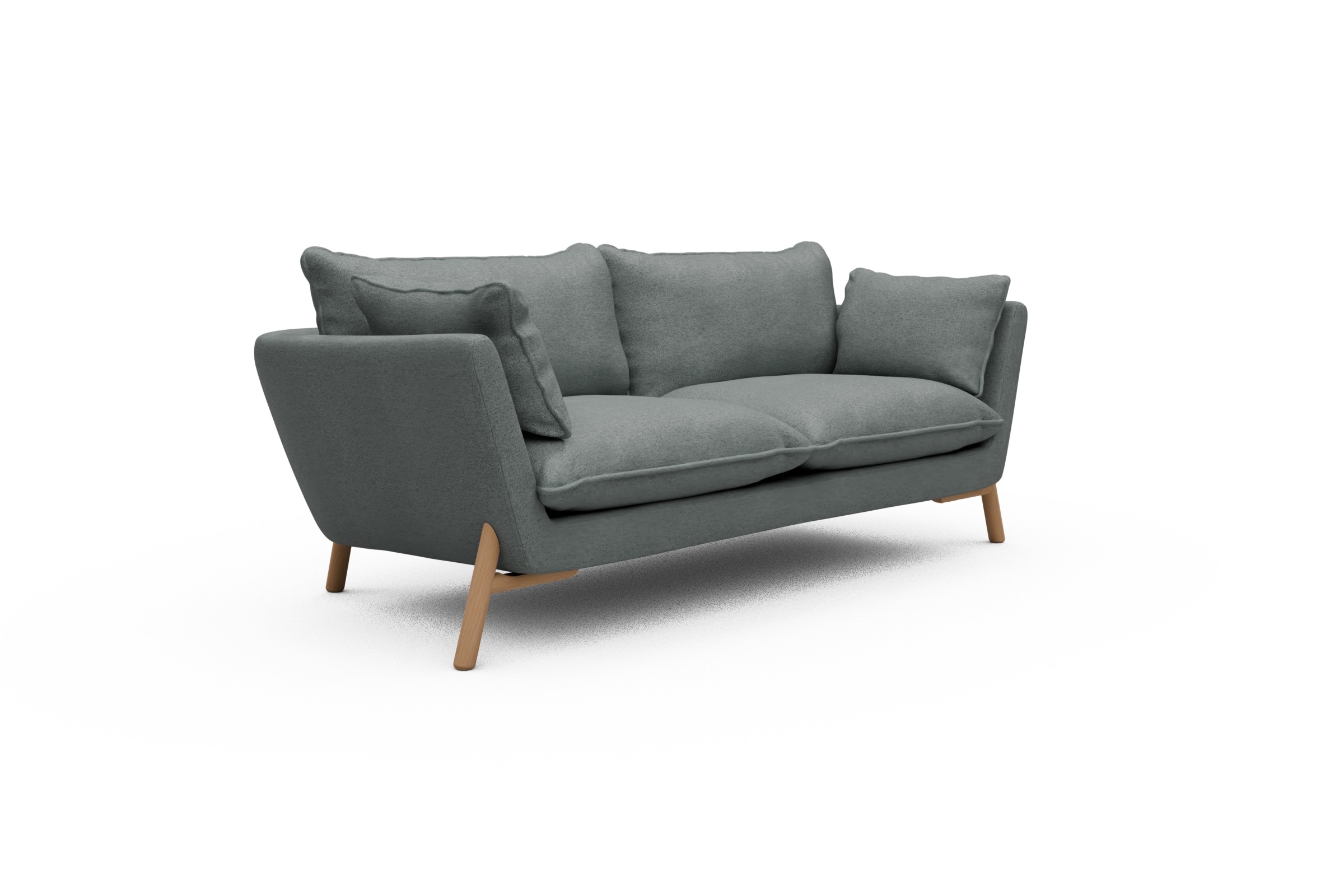 Sofa Emil PREMIUM 2-Sitzer Beinfarbe Eiche Natur Denari-Soft-Grey
