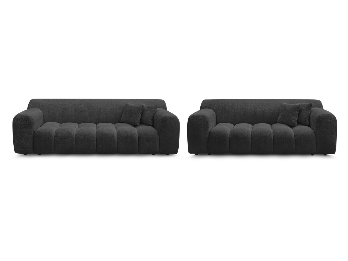 Bobochic Melisse Sofa 5-Sitzer Strukturstoff Schwarz