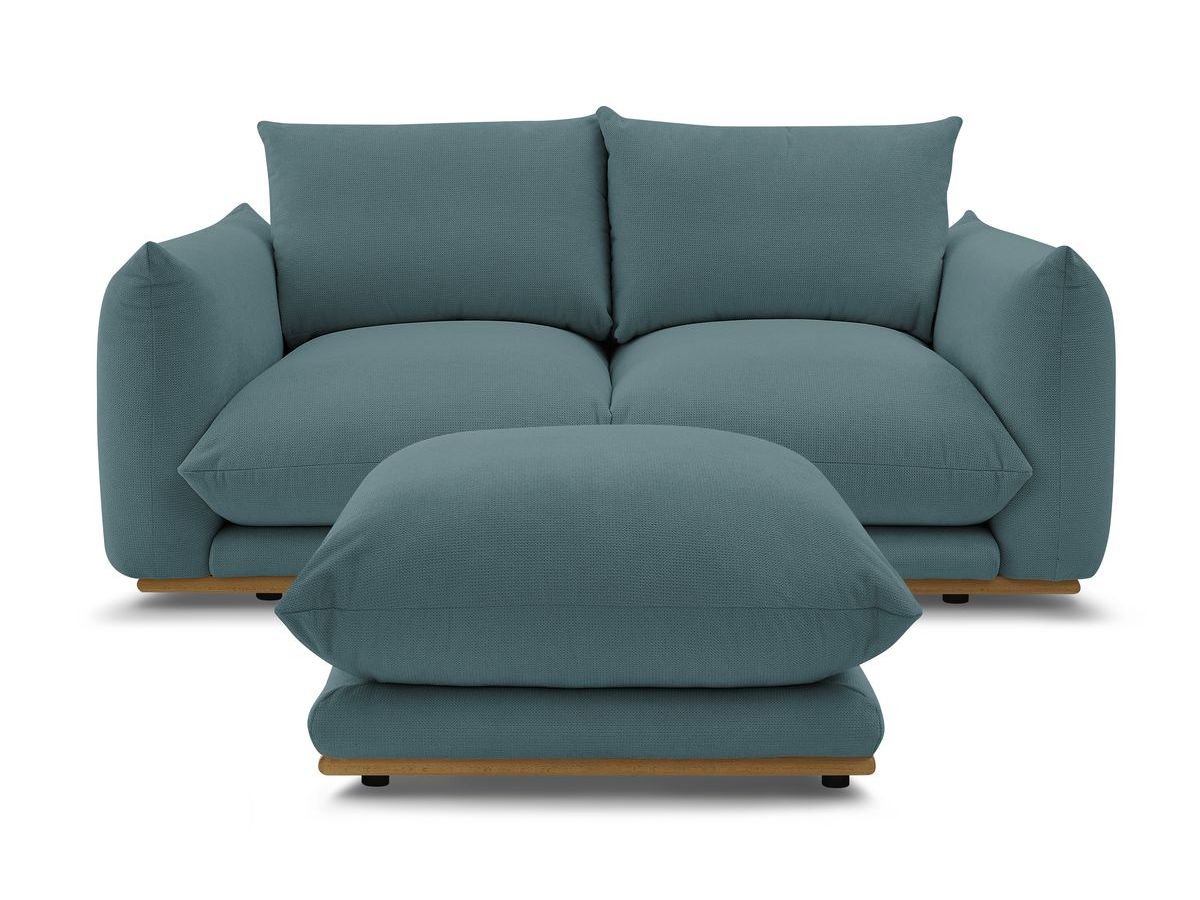 Bobochic Ernest Sofa 3-Sitzer mit Pouf 193 × 106 cm Stoff Dunkelblau