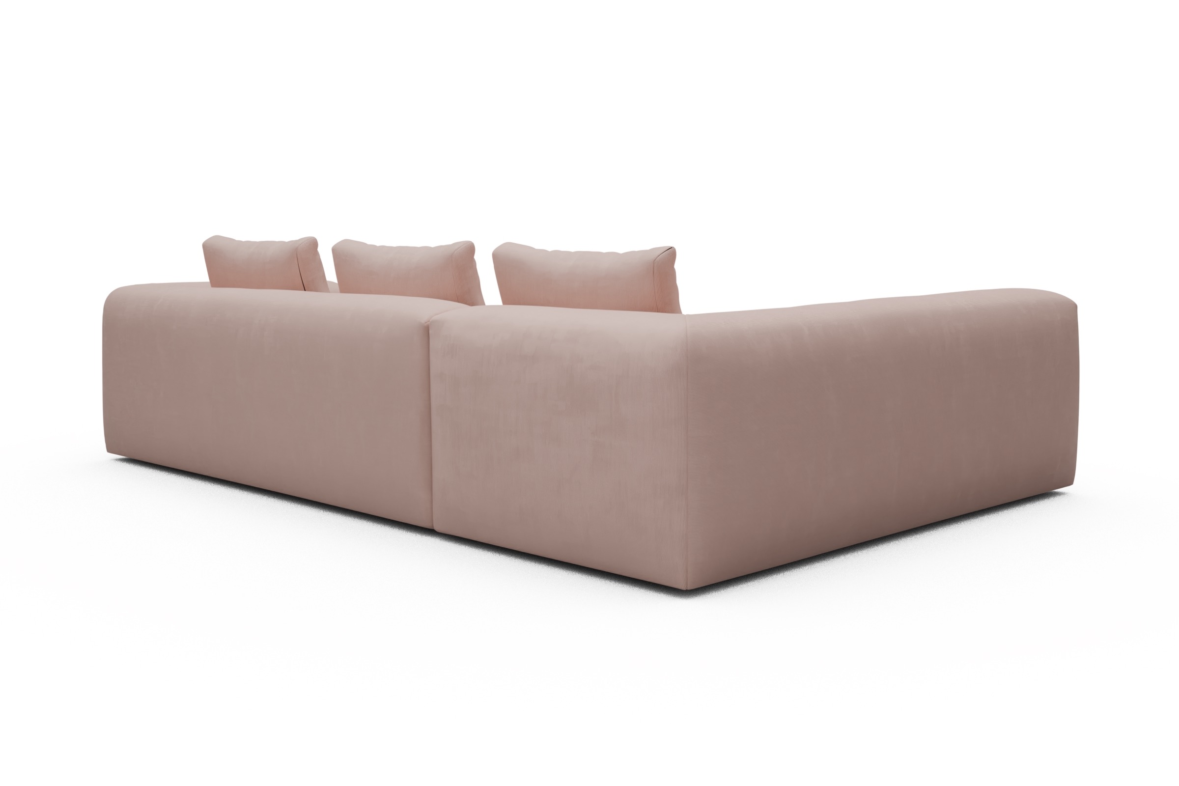 Ecksofa Fred 2x 2,5-Sitzer links offen Cordufine-Blush