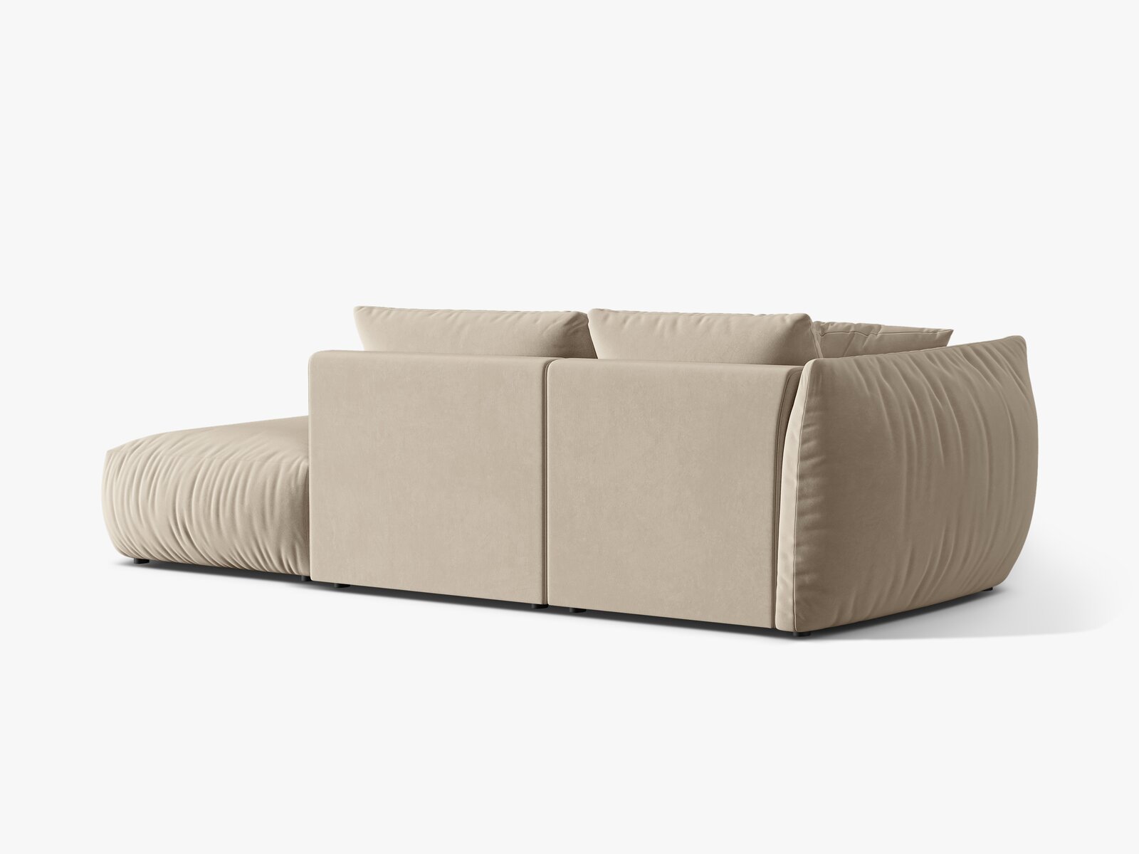 Micadoni Modulares Sofa Chris 3-Sitzer Rechts Samt Ecru