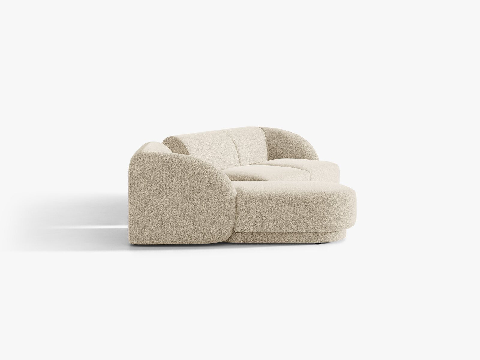 Micadoni Modulares Sofa Miley mit Recamiere 3-Sitzer Links Boucle Baloo Beige