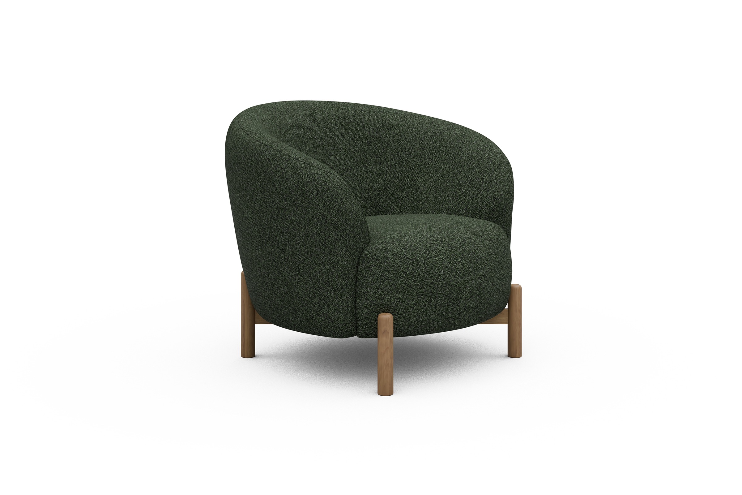 Sessel Ronda Holzbeine Eiche Natur Vanora-Deep-Green