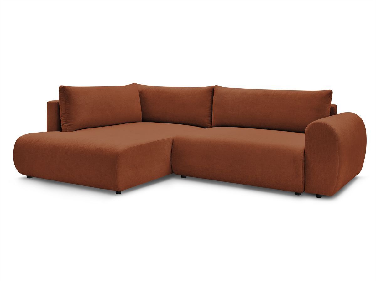 Bobochic Lucien Ecksofa mit Schlaffunktion und Bettkasten 296 × 198 cm Stoff Orange Ecke links