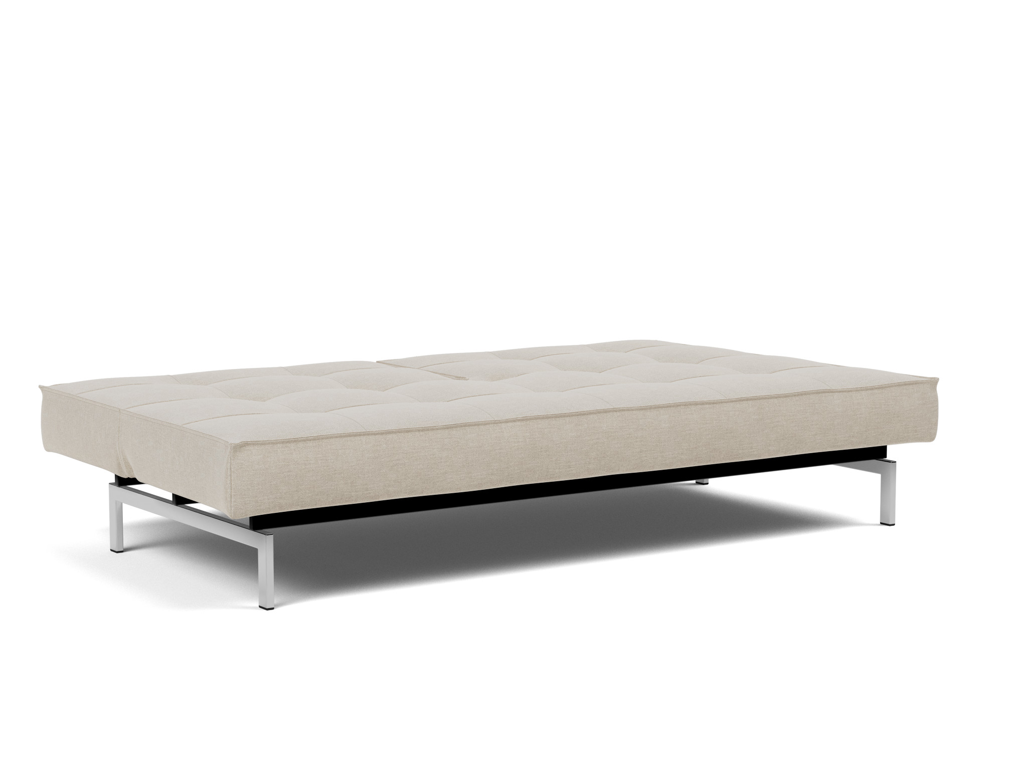Schlafsofa Splitback Flachgewebe Phobos 586-Latte Beine Chrom