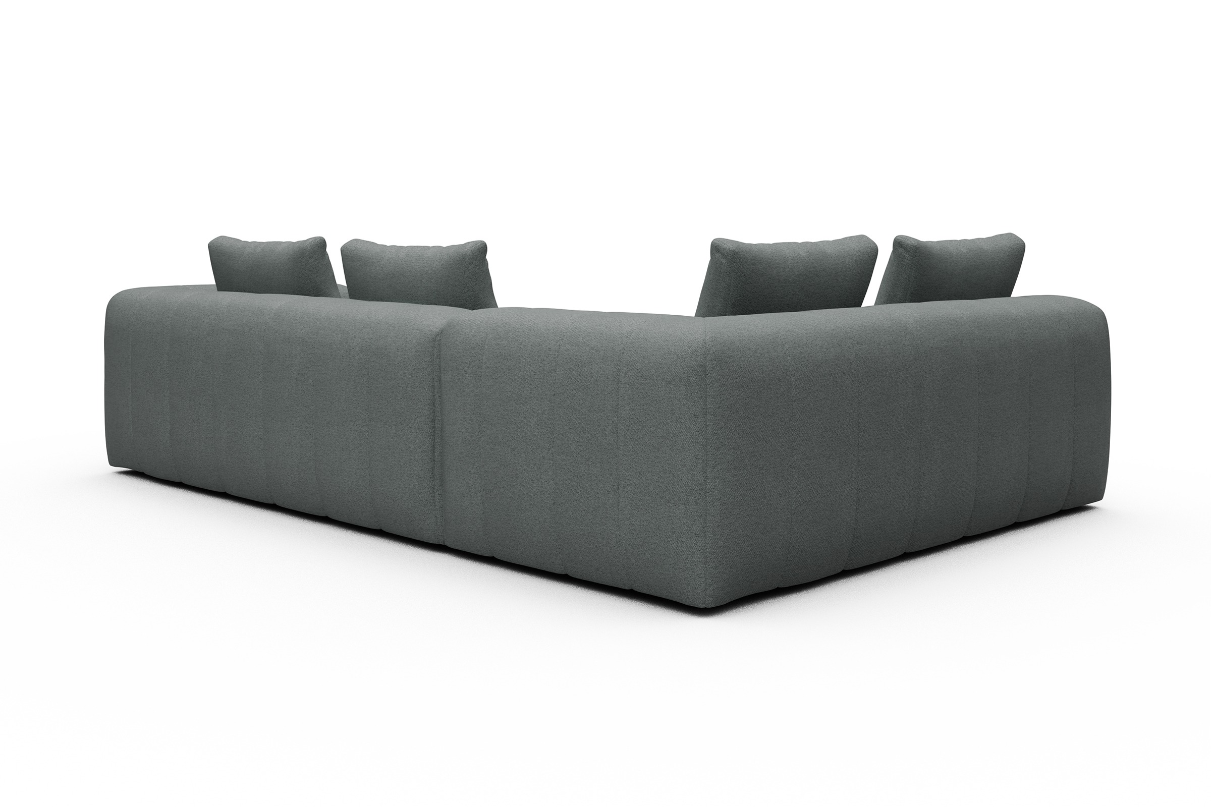 Ecksofa Hugo 2x 2,5-Sitzer Armlehne rechts Denari-Soft-Grey
