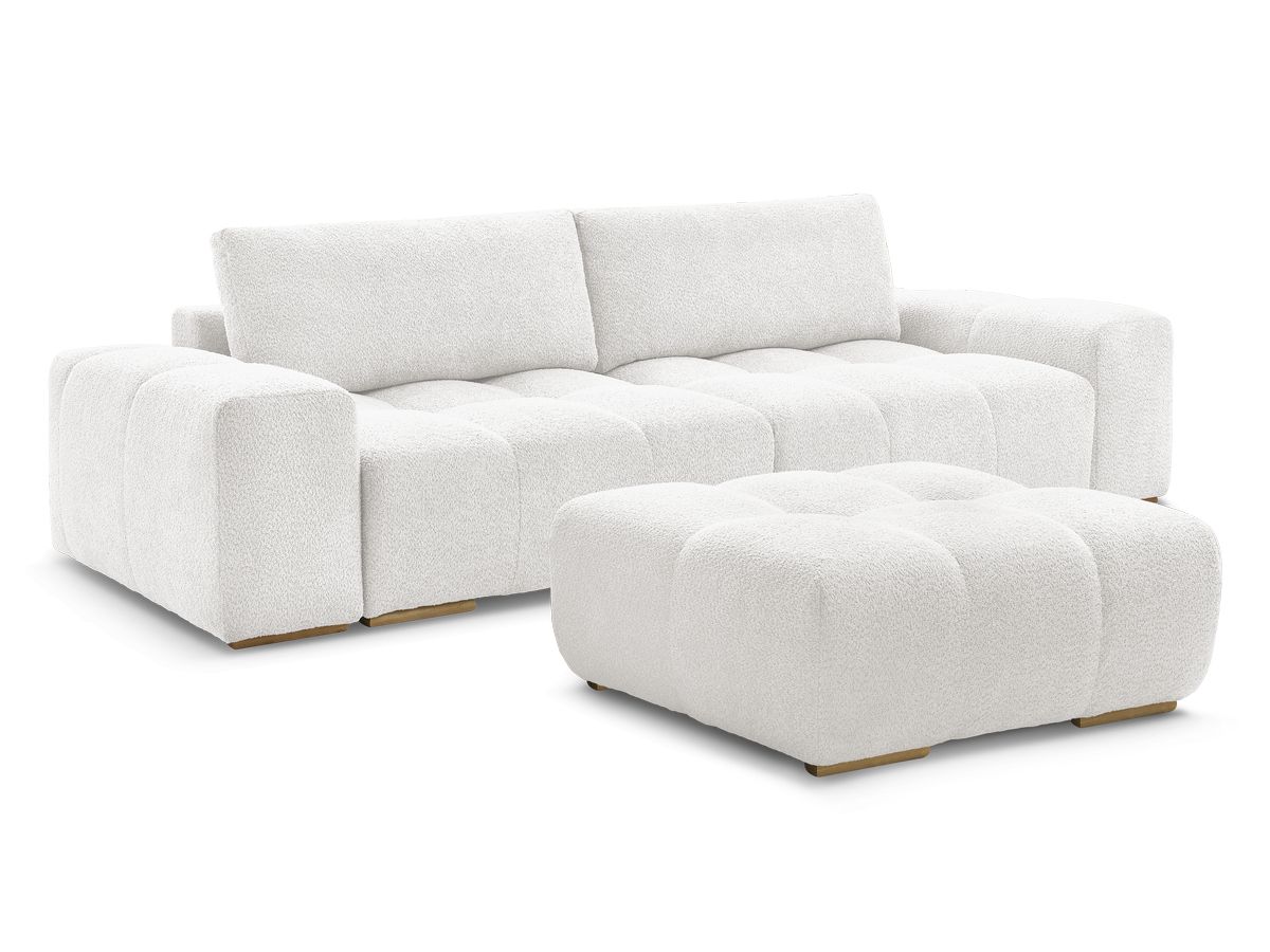 Bouclé-Stoff · Weiß