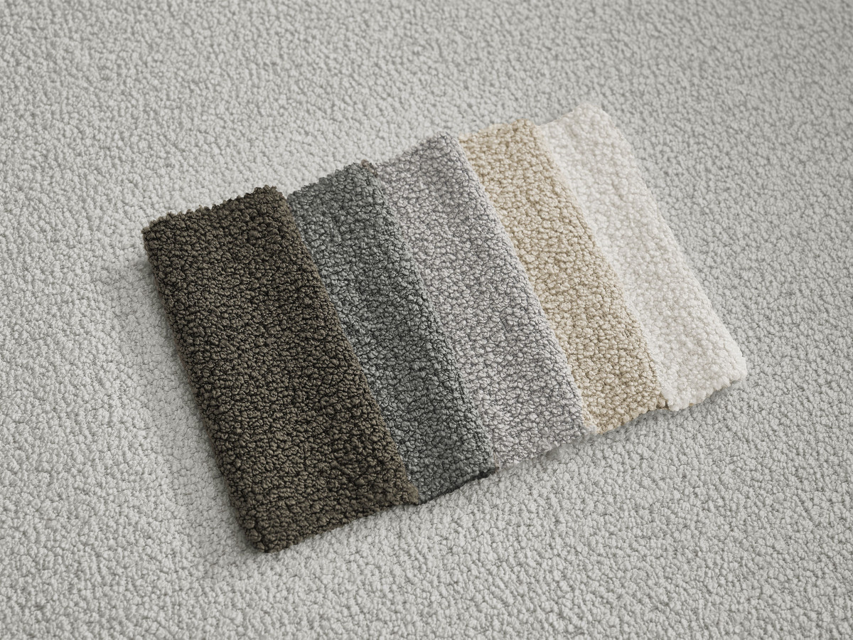 Bobochic Neyo Schlafsofa 3-Sitzer Bouclé-Stoff Hellgrau