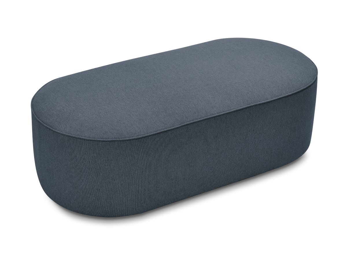 Bobochic Rousseau Pouf Melange-Stoff Dunkelblau