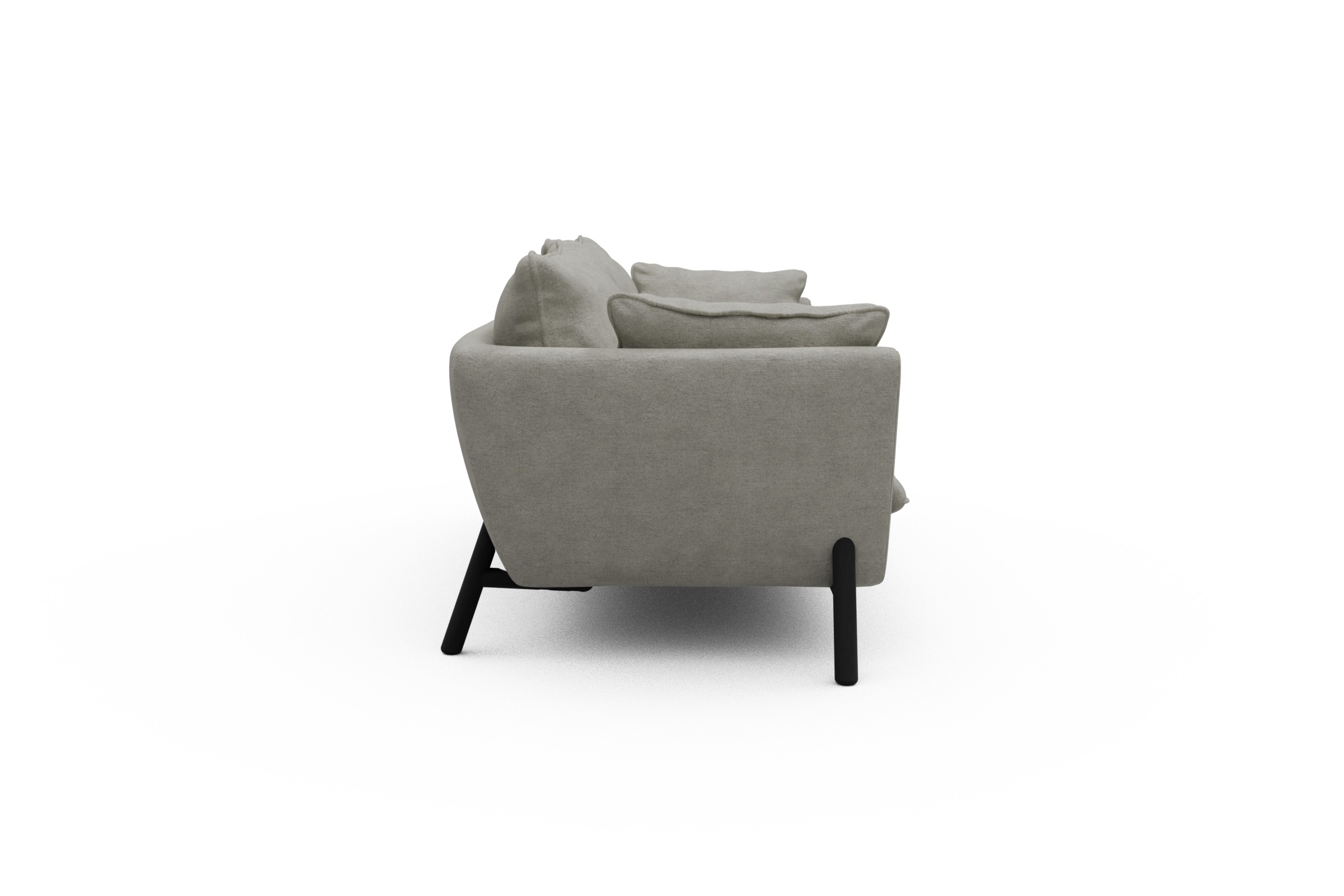 Sofa Emil PREMIUM 3-Sitzer Beinfarbe Eiche Schwarz Carreno-Moon-Stone-White
