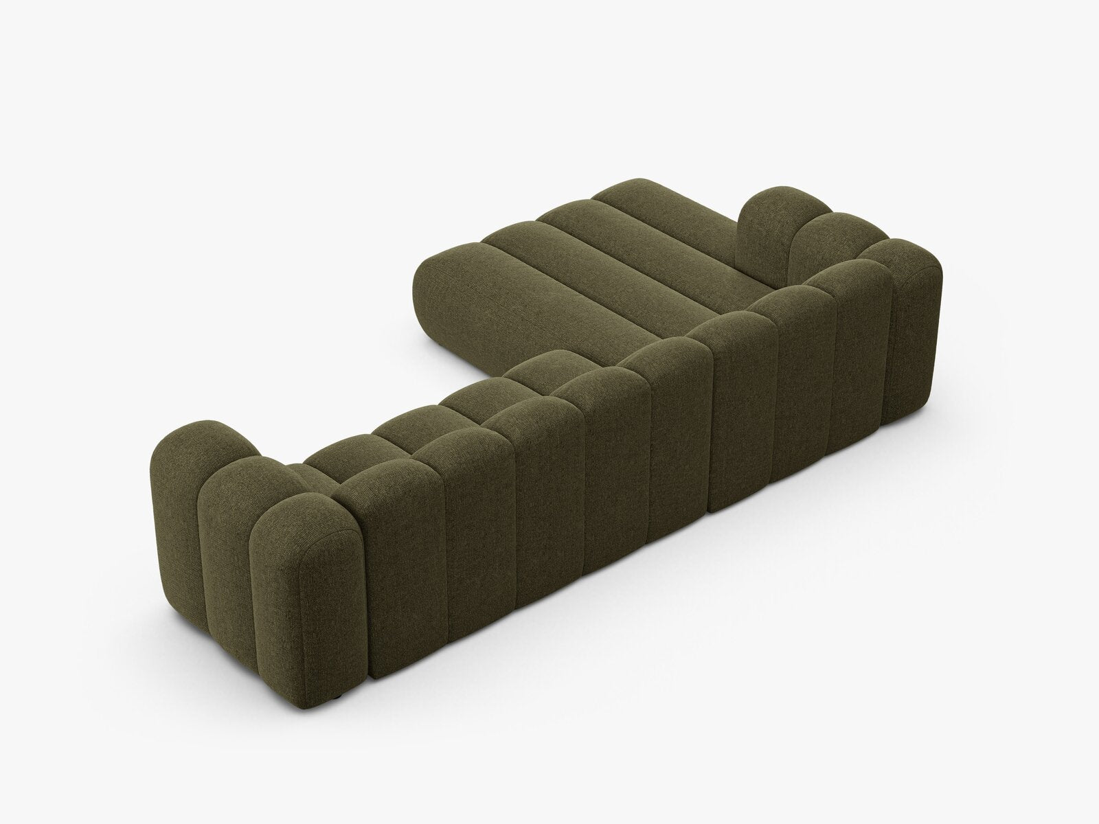 Micadoni Modulares Ecksofa Lupine 4-Sitzer Links Chenille Eden Grün