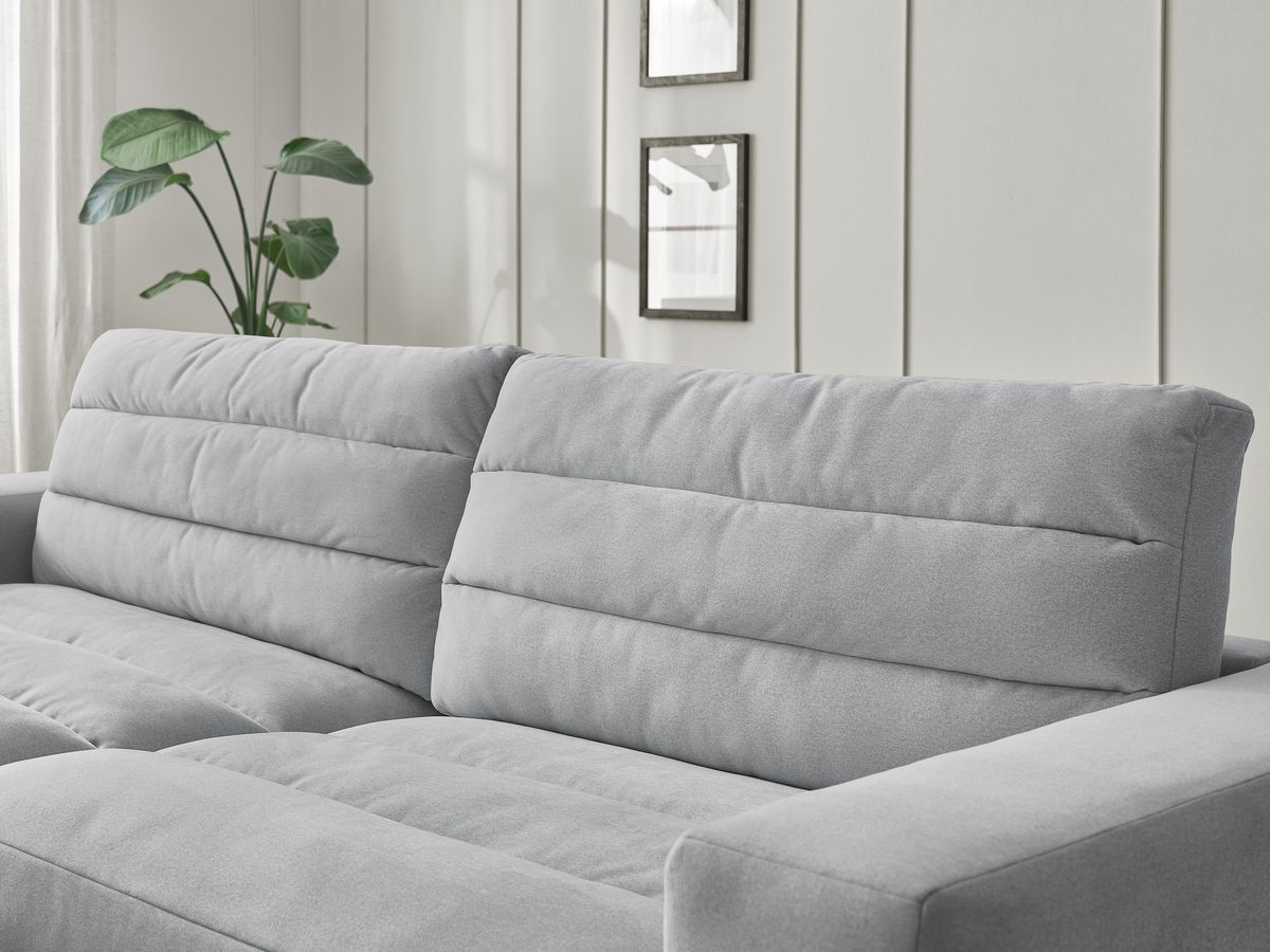 Bobochic Sierra Ecksofa Samt Hellgrau Ecke links