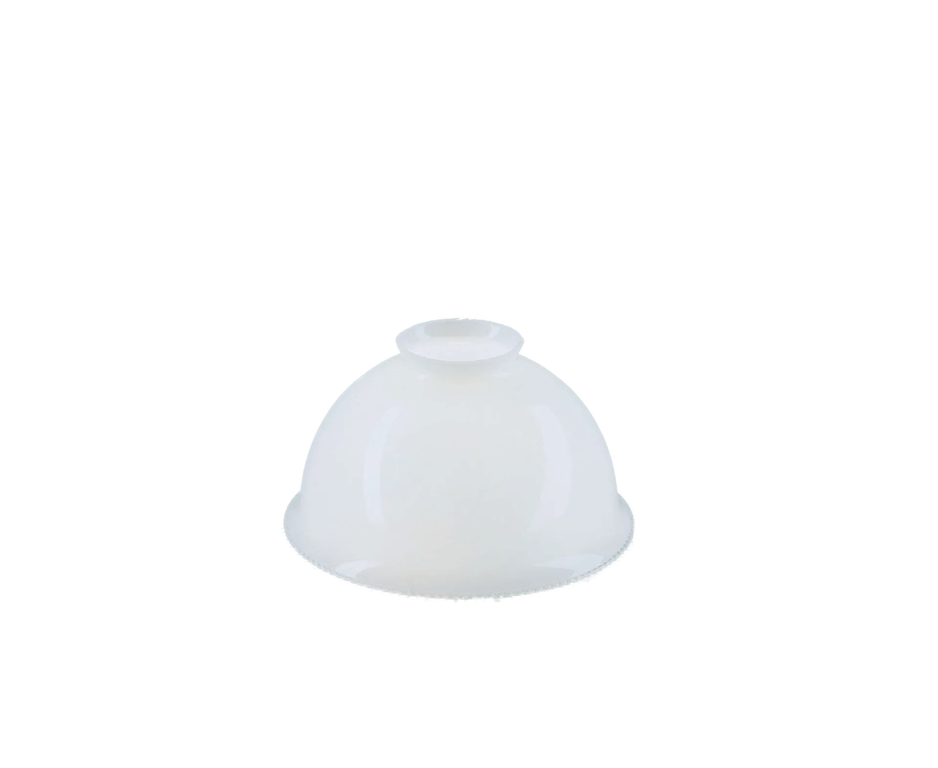 Berliner Messinglampen Glasschirm Nr. 12 Halbkugelform, Opalglas weiß glänzend