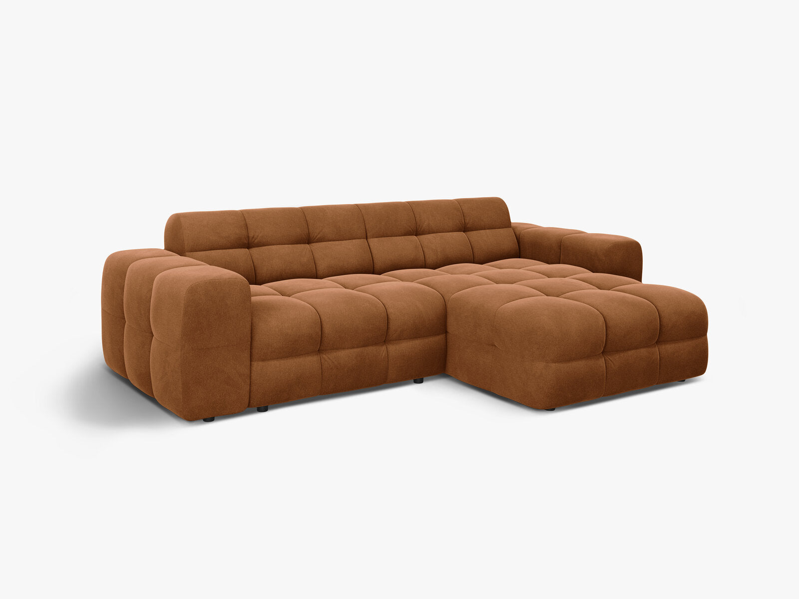 Micadoni Ecksofa Kendal 4-Sitzer Rechts Samt Kamel