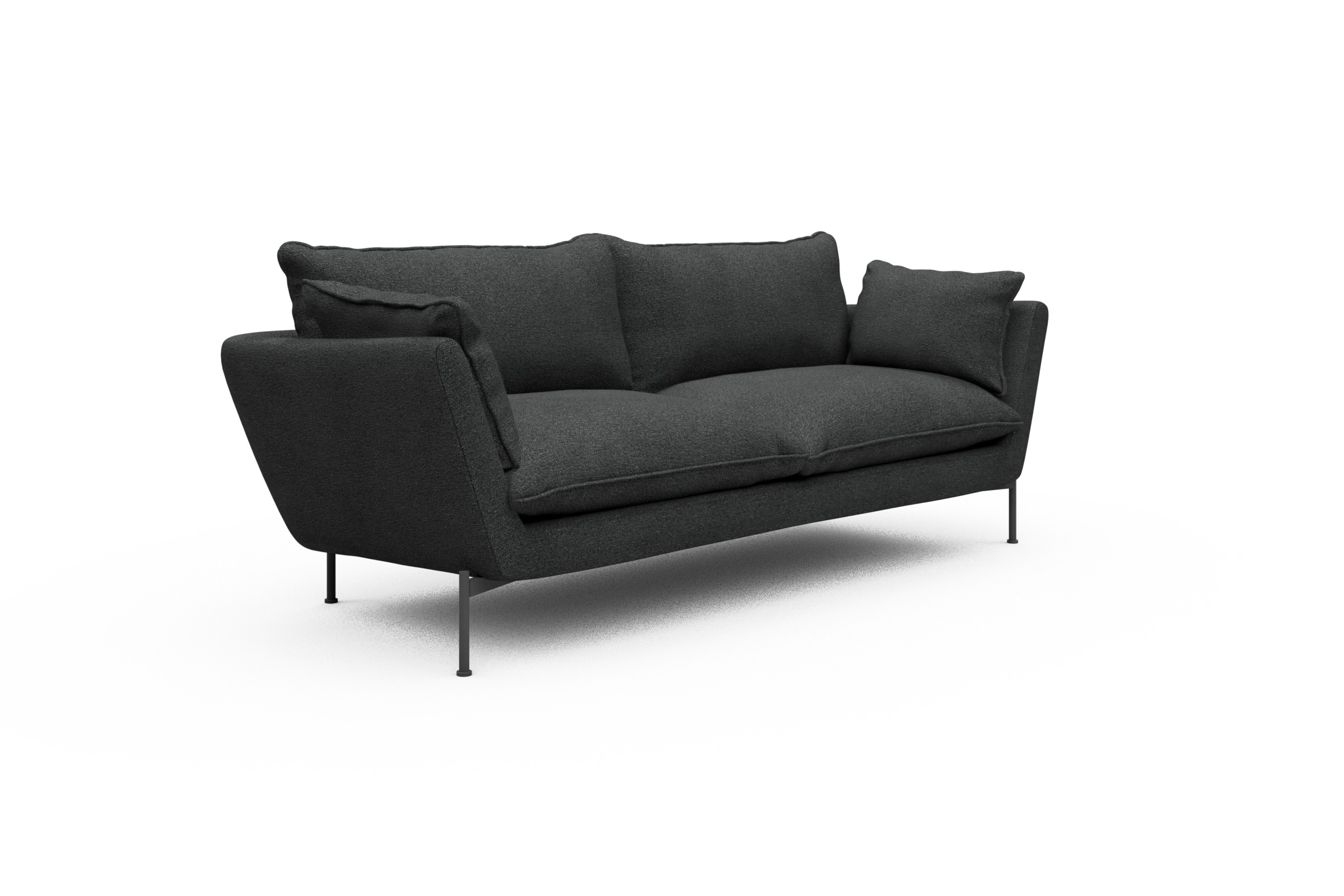 Sofa Anton PREMIUM 3-Sitzer Boucle-Charcoal
