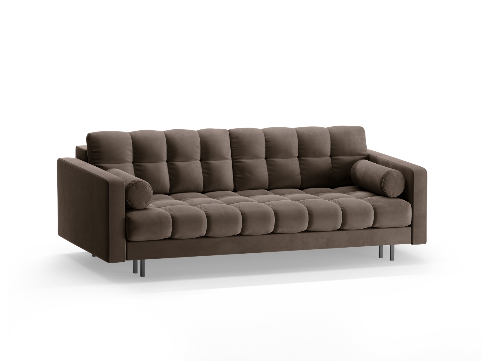Cosmopolitan Design Schlafsofa Bali 3-Sitzer mit Bettkasten Samt Bluvel Schokolade