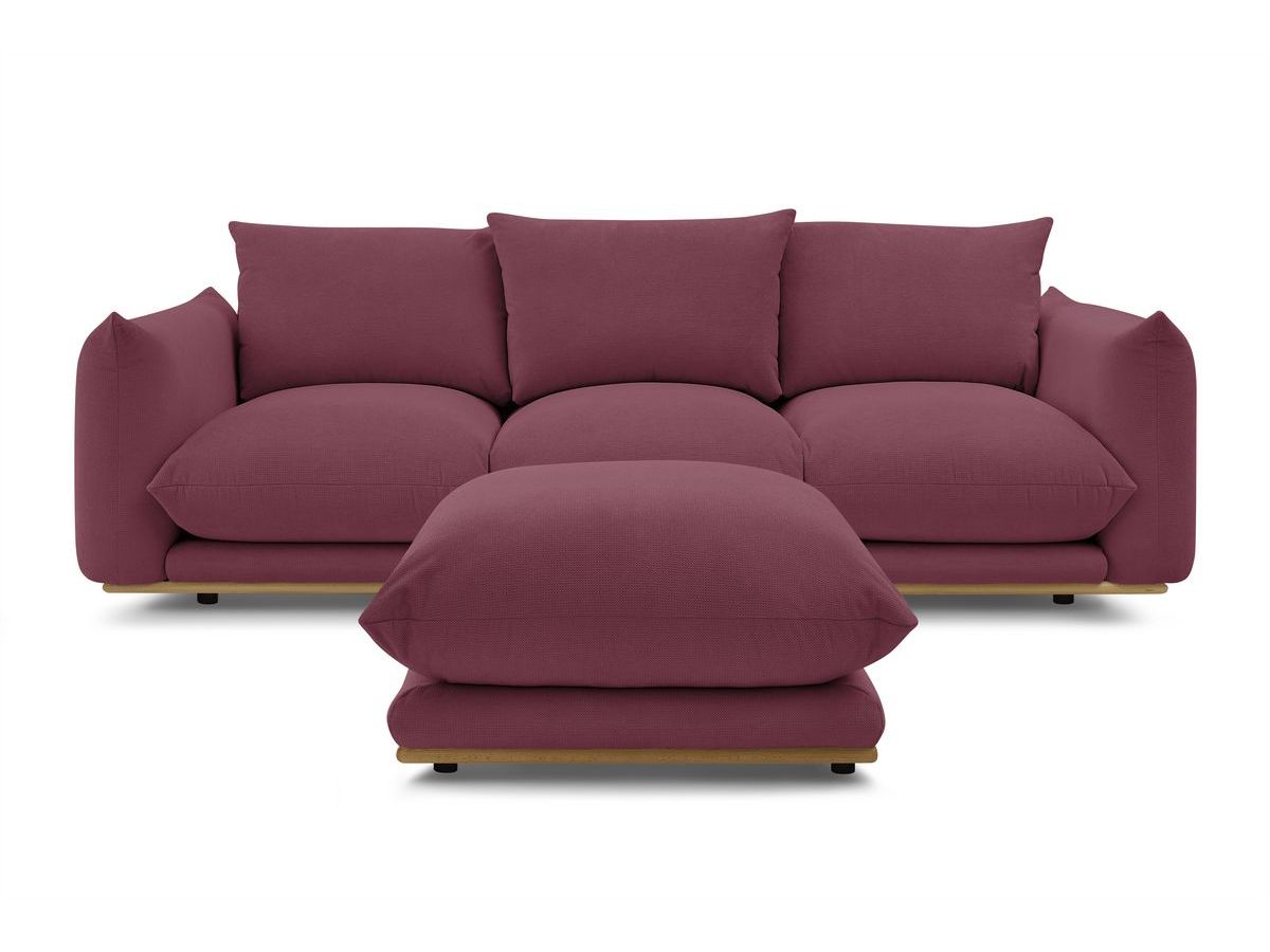 Bobochic Ernest Sofa 4-Sitzer mit Pouf Stoff Rot