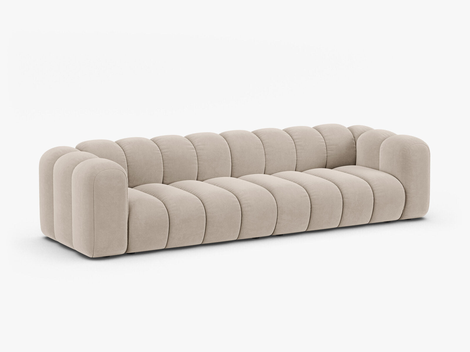 Micadoni Modulares Sofa Lupine 4-Sitzer Samt Salvador Beige
