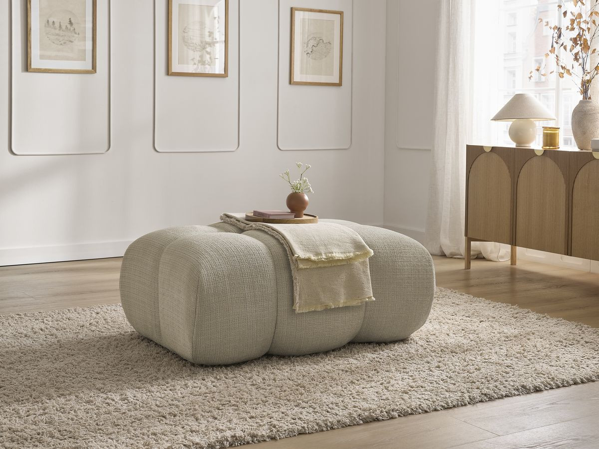 Bobochic Ivane Pouf Strukturstoff Beige